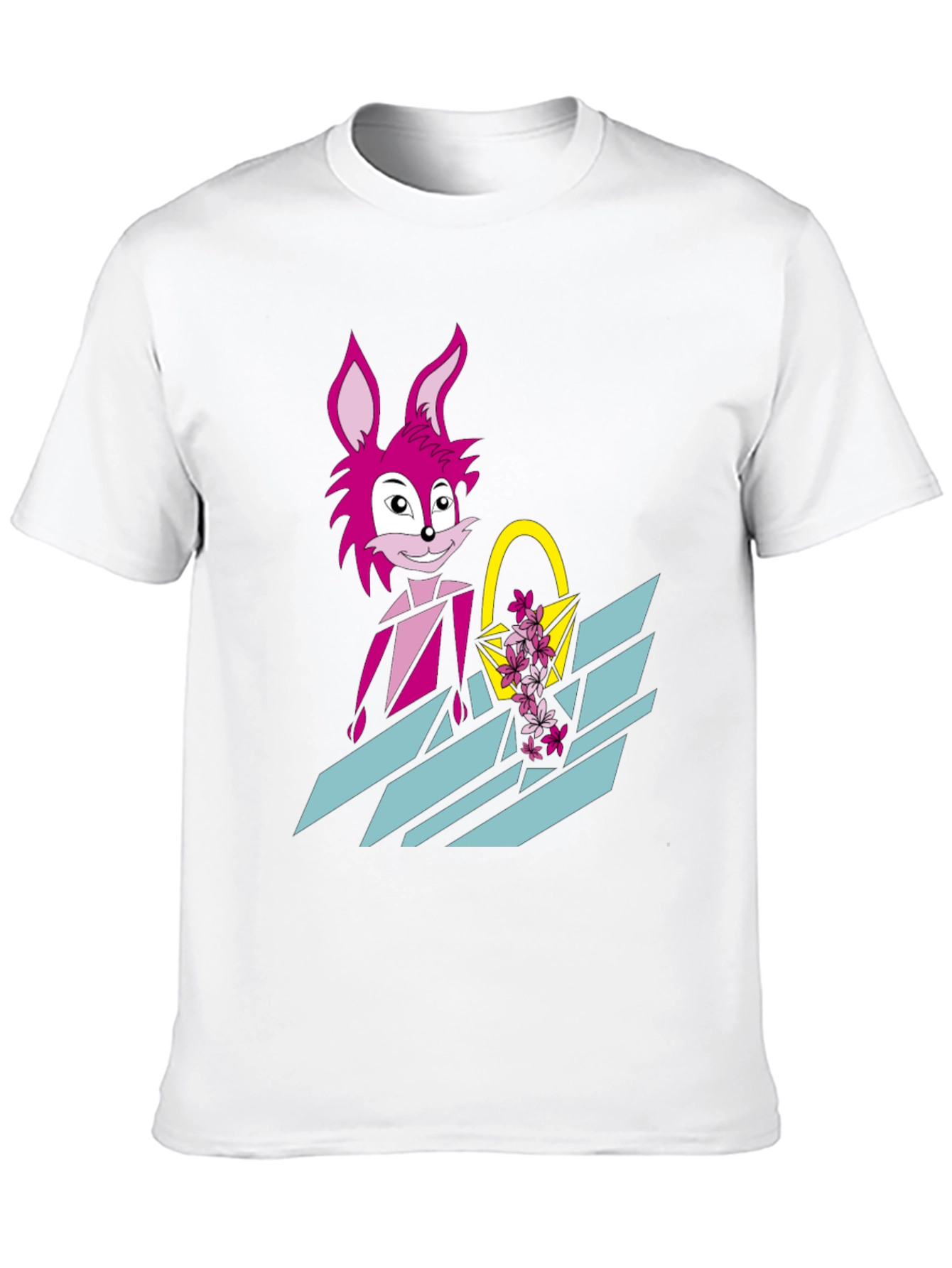 Pink Rabbit Graphic Tee - Trendy Easter T-Shirt