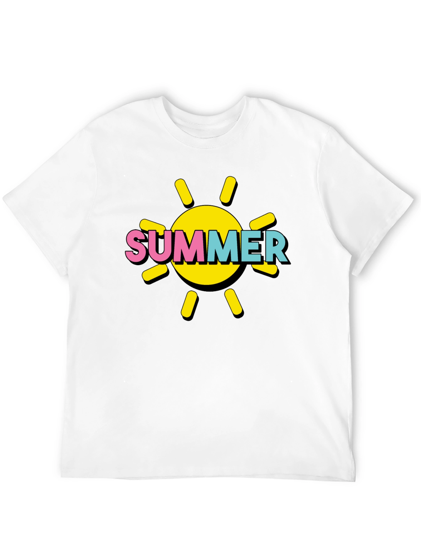 Summer Sun Graphic Tee - Black Cotton T-Shirt