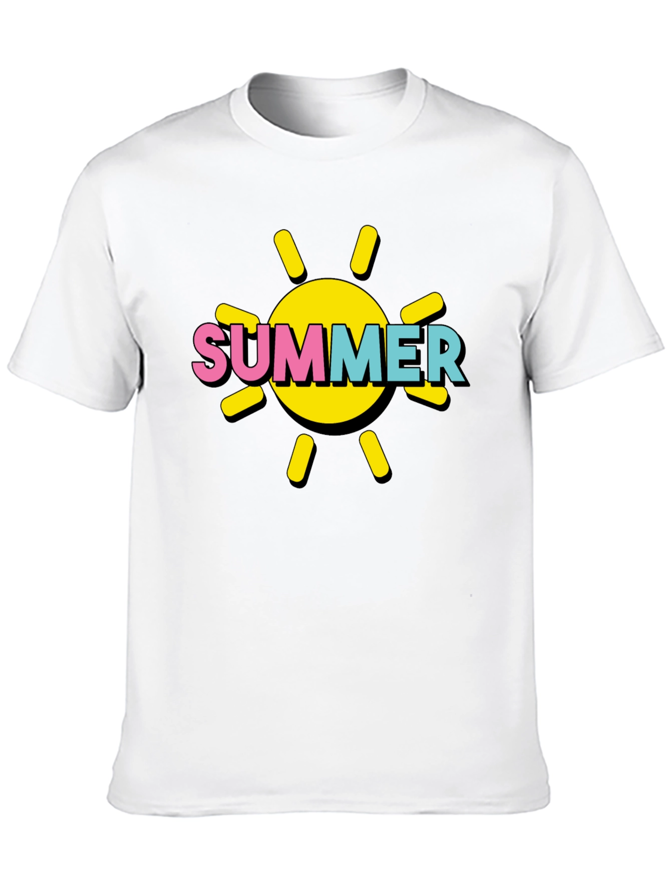 Summer Sun Graphic Tee - Black Cotton T-Shirt