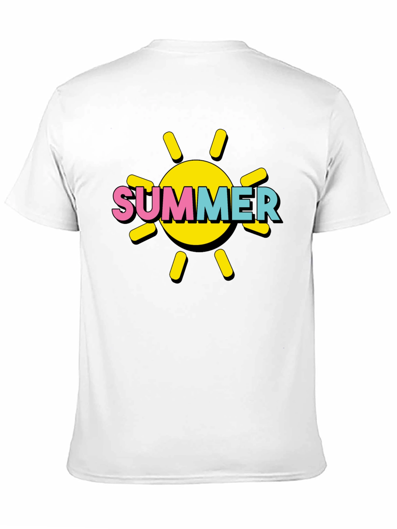 Summer Sun Graphic Tee - Black Cotton T-Shirt
