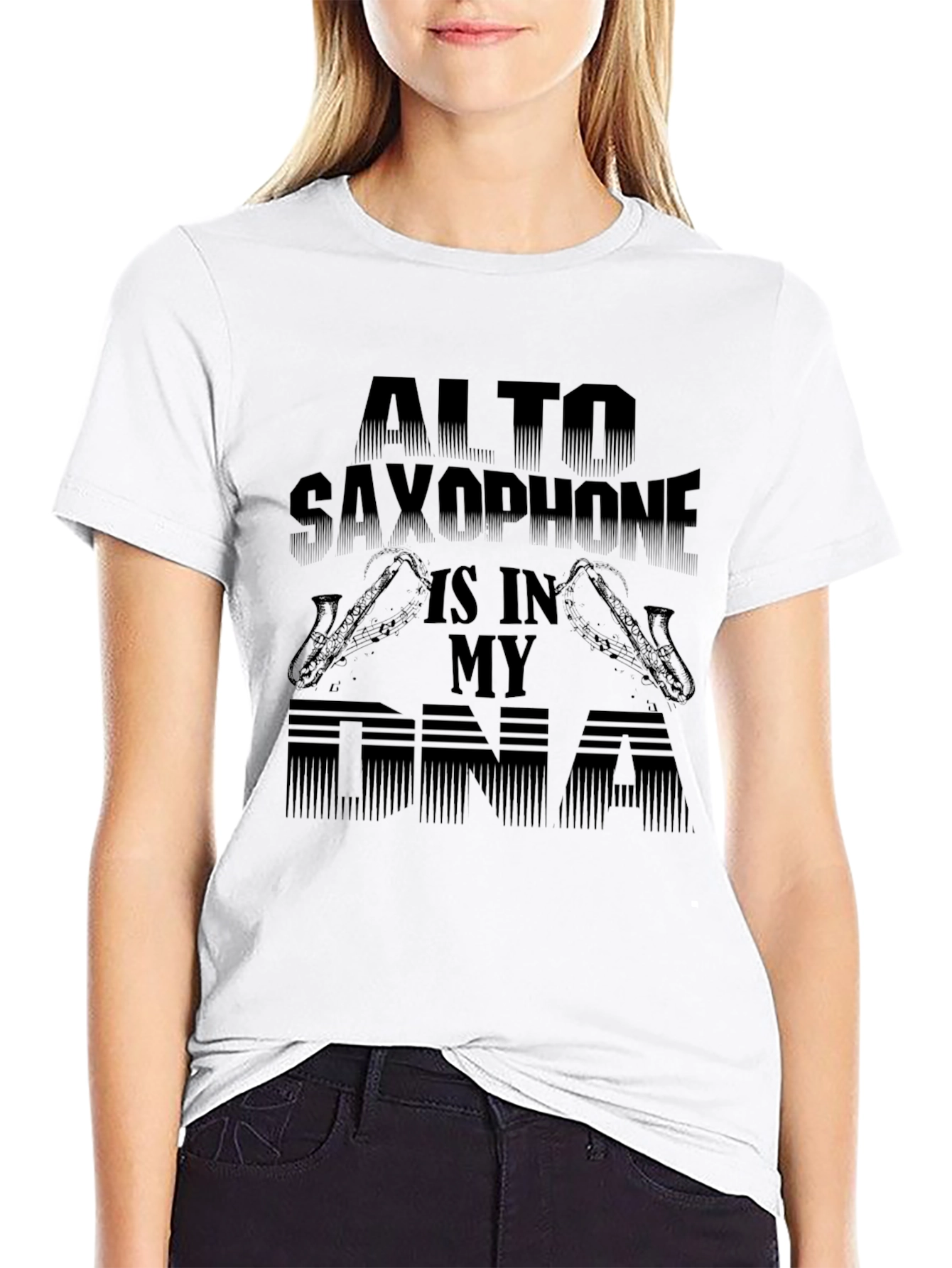 Alto Saxophone DNA Graphic Tee - Music Lovers T-Shirt