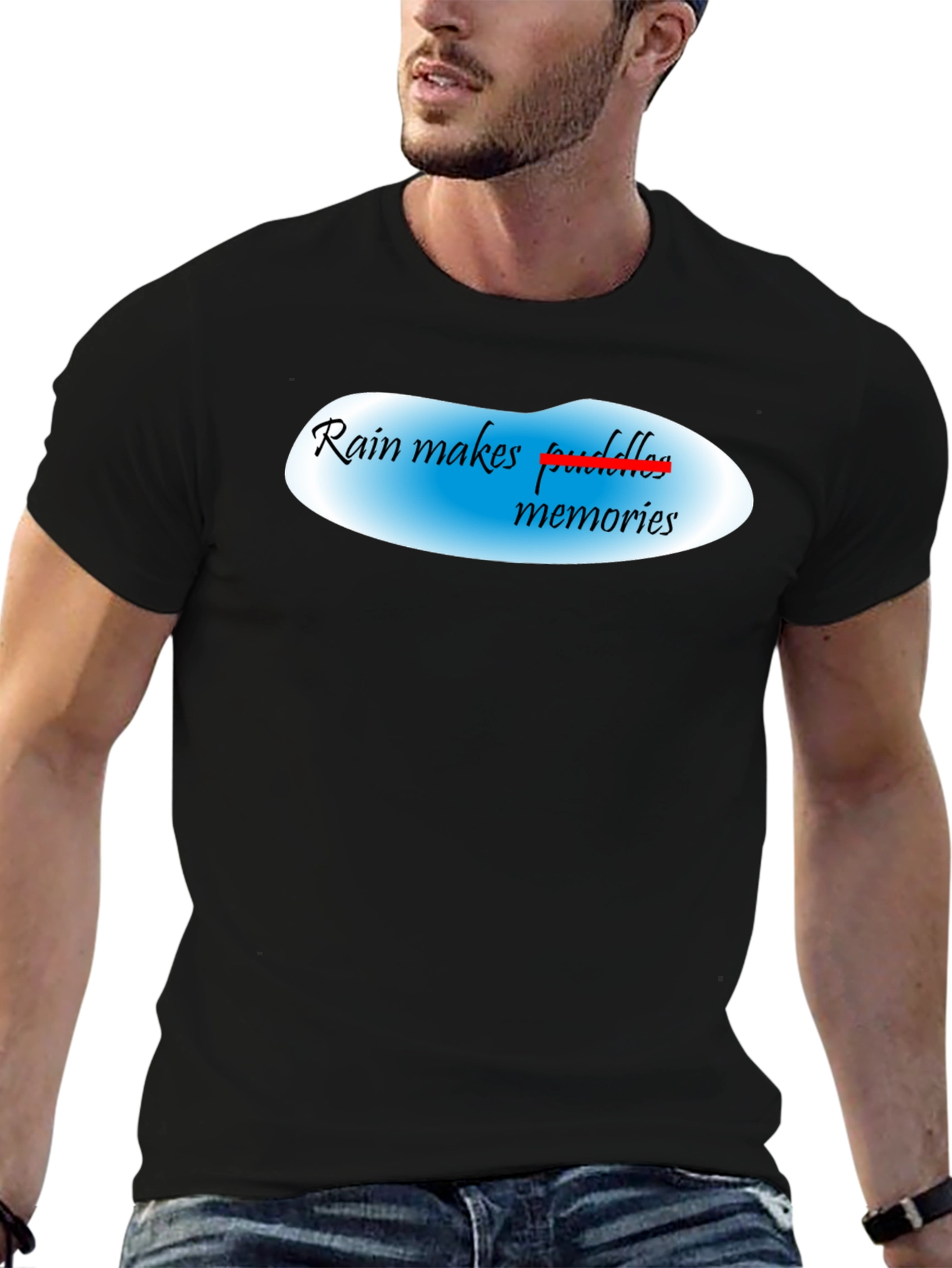 Rain Makes Memories Black T-Shirt