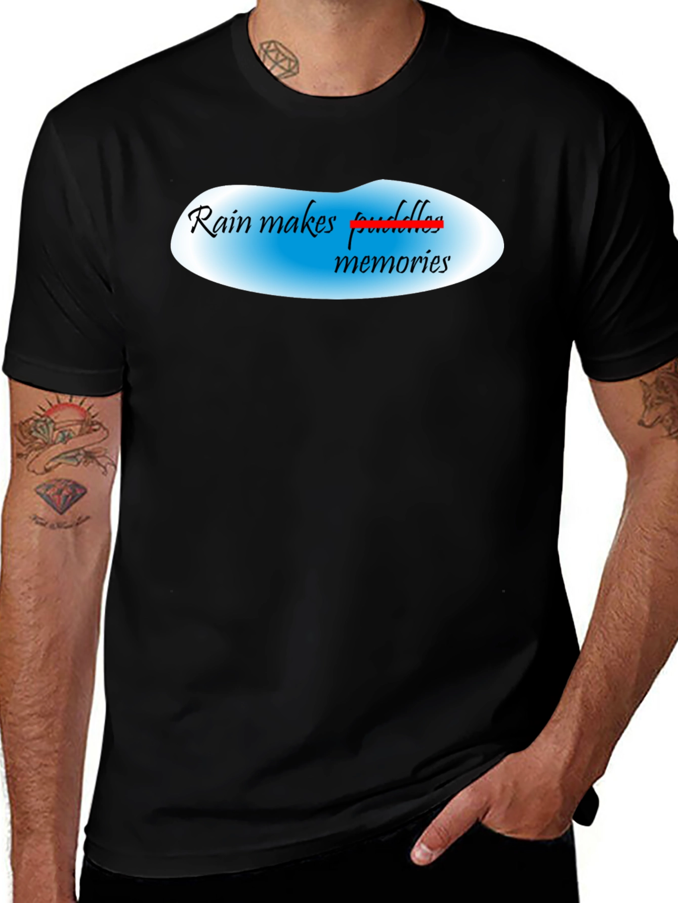 Rain Makes Memories Black T-Shirt