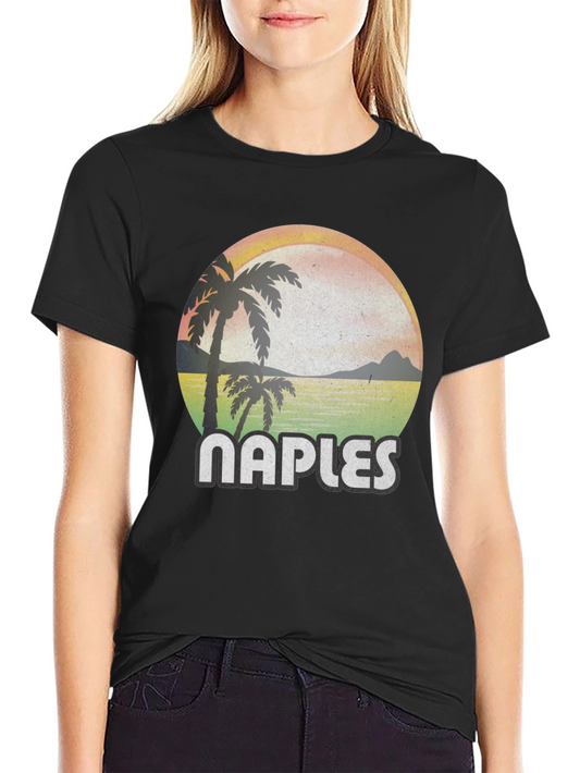 Naples Retro Sunset Palm Tree T-Shirt