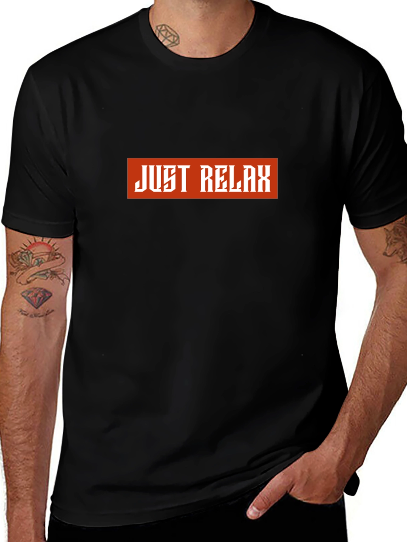Just Relax Black Graphic Tee