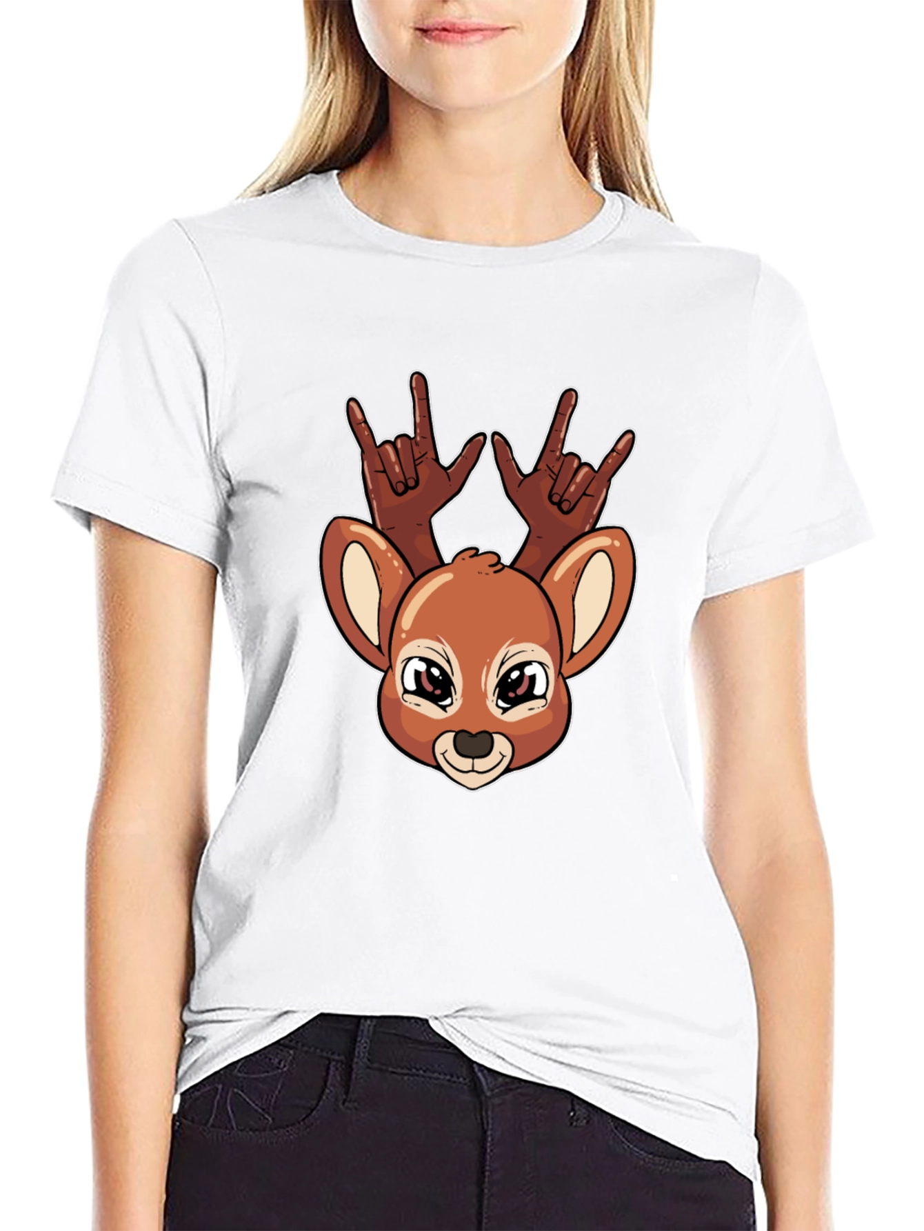 Deer Rock On Graphic T-Shirt