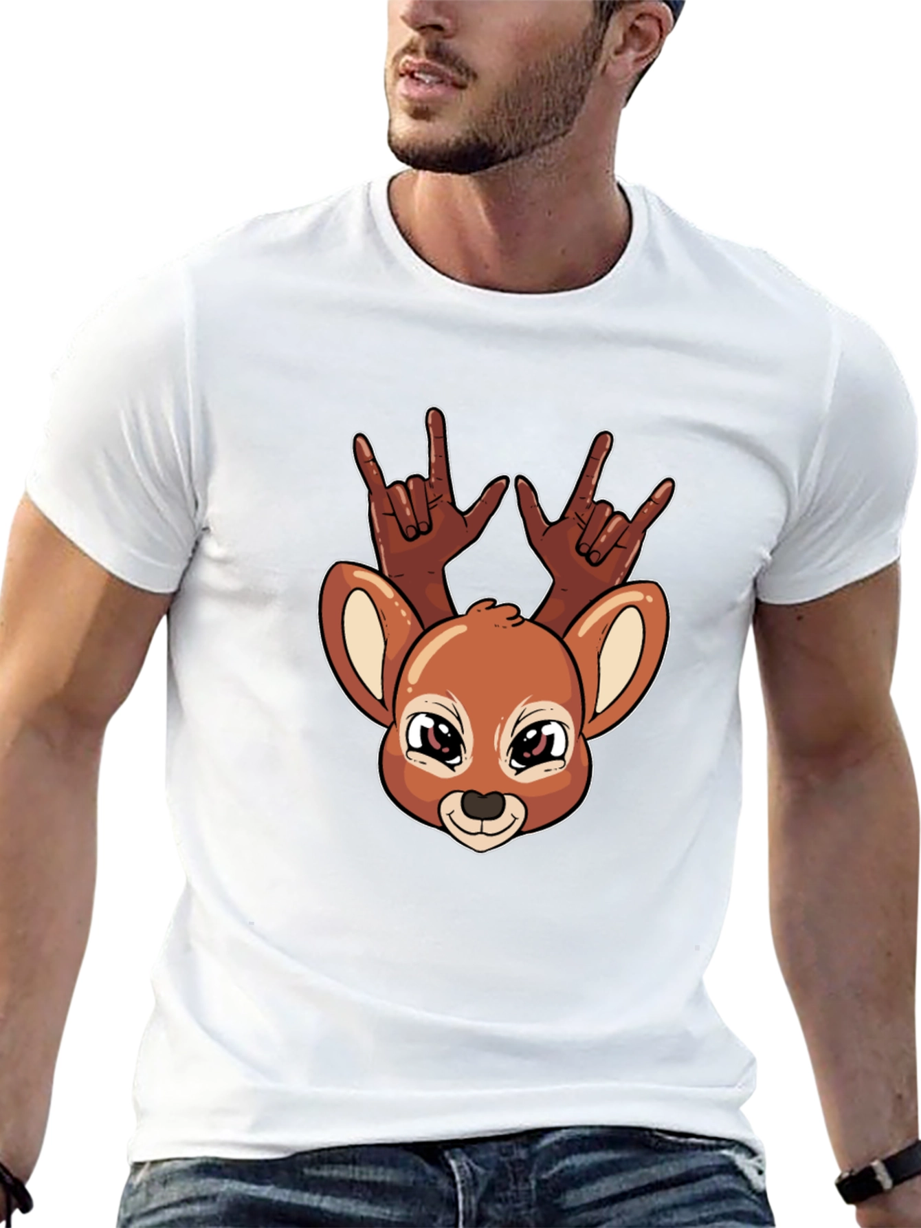 Deer Rock On Graphic T-Shirt