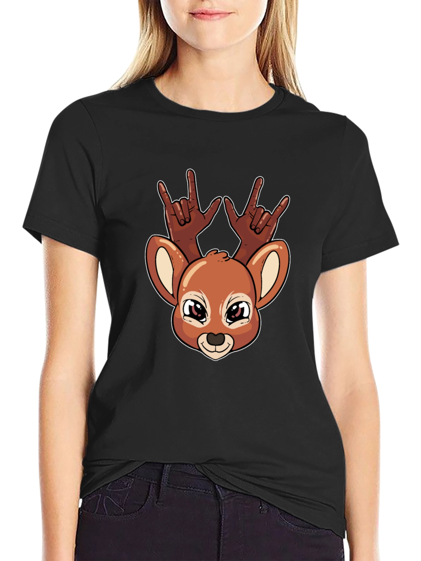 Deer Rock On Graphic T-Shirt