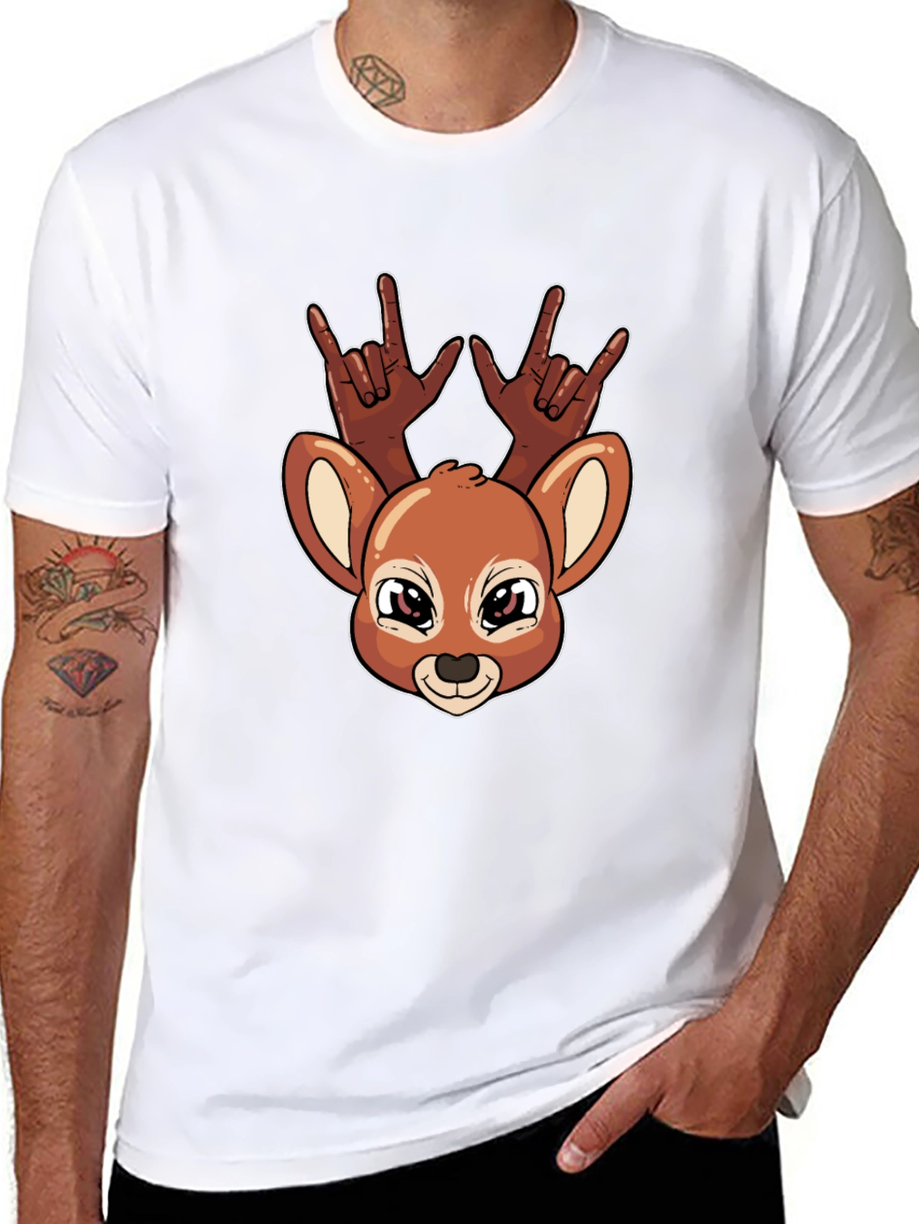 Deer Rock On Graphic T-Shirt