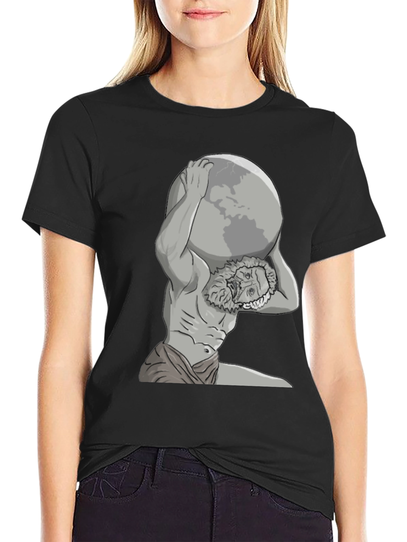 Atlas Globe T-Shirt - Black Graphic Tee