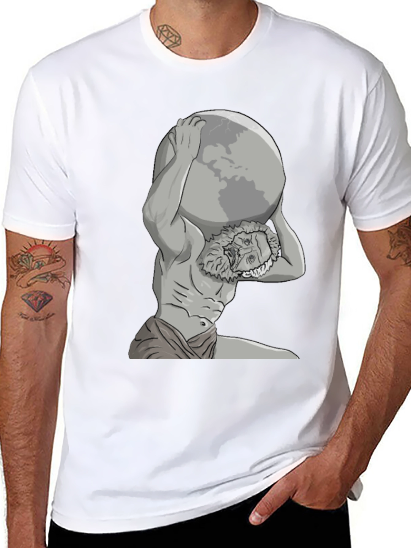 Atlas Globe T-Shirt - Black Graphic Tee