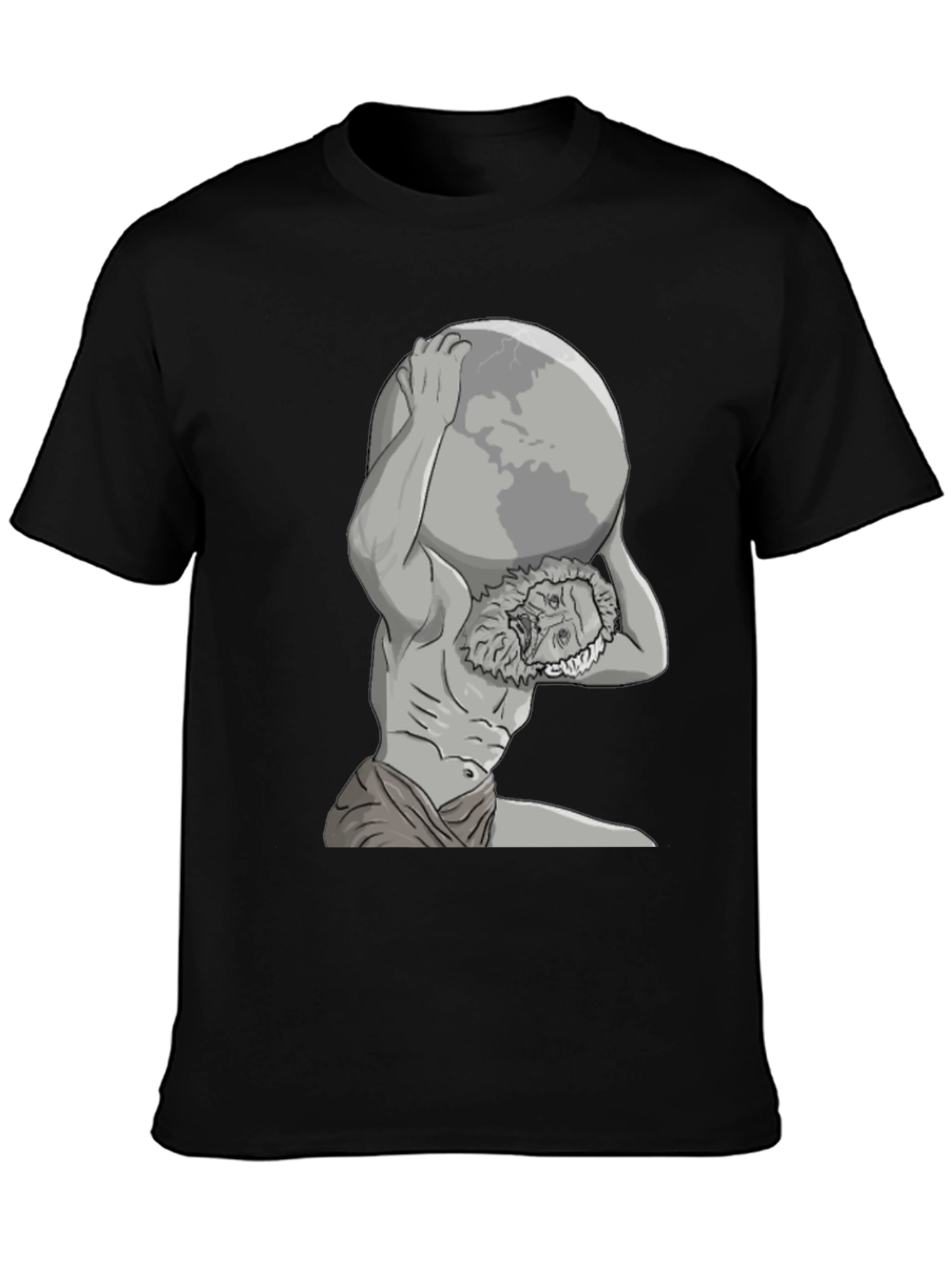 Atlas Globe T-Shirt - Black Graphic Tee