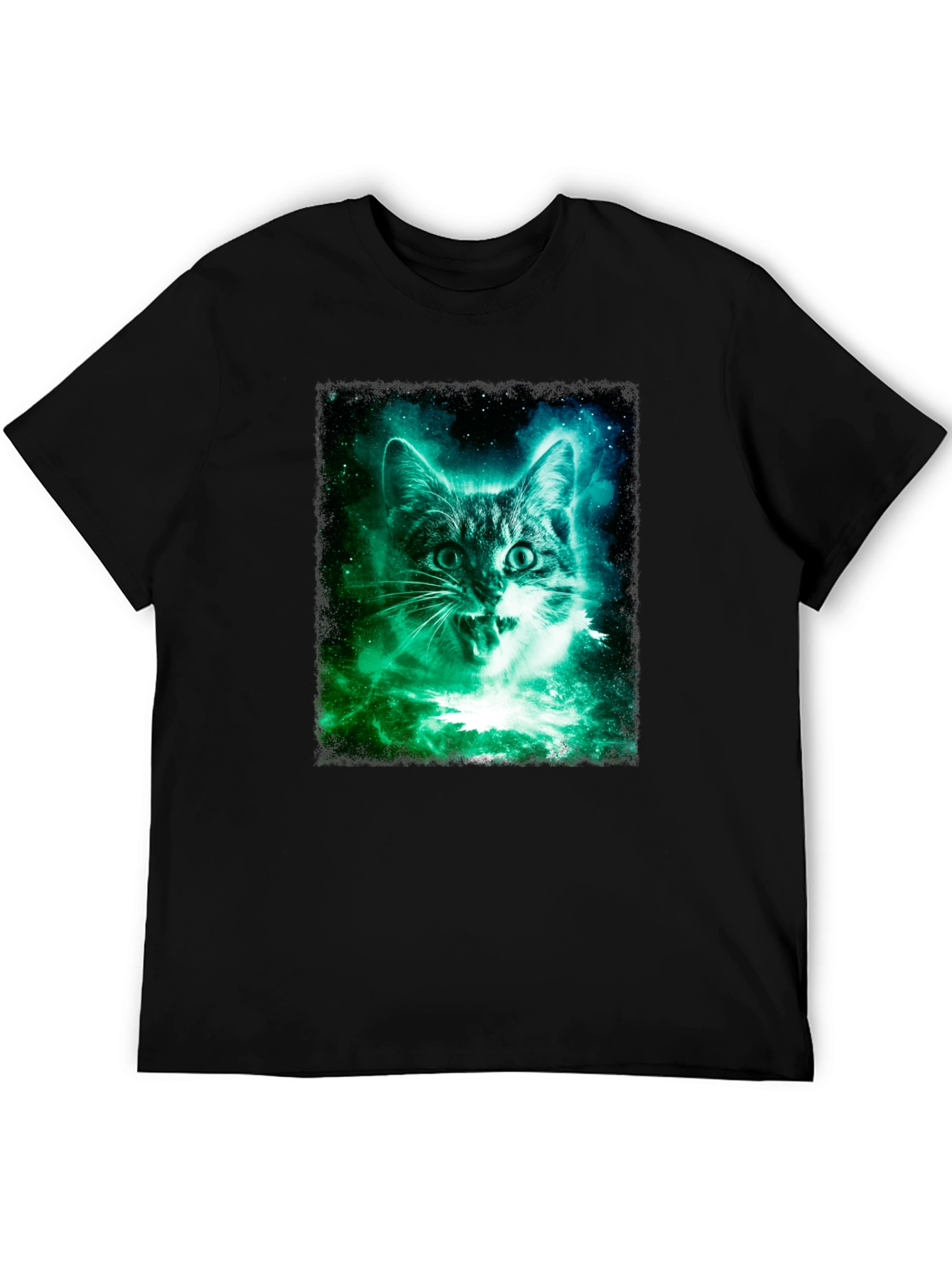 Galaxy Cat Graphic Tee - Mens Black T-Shirt