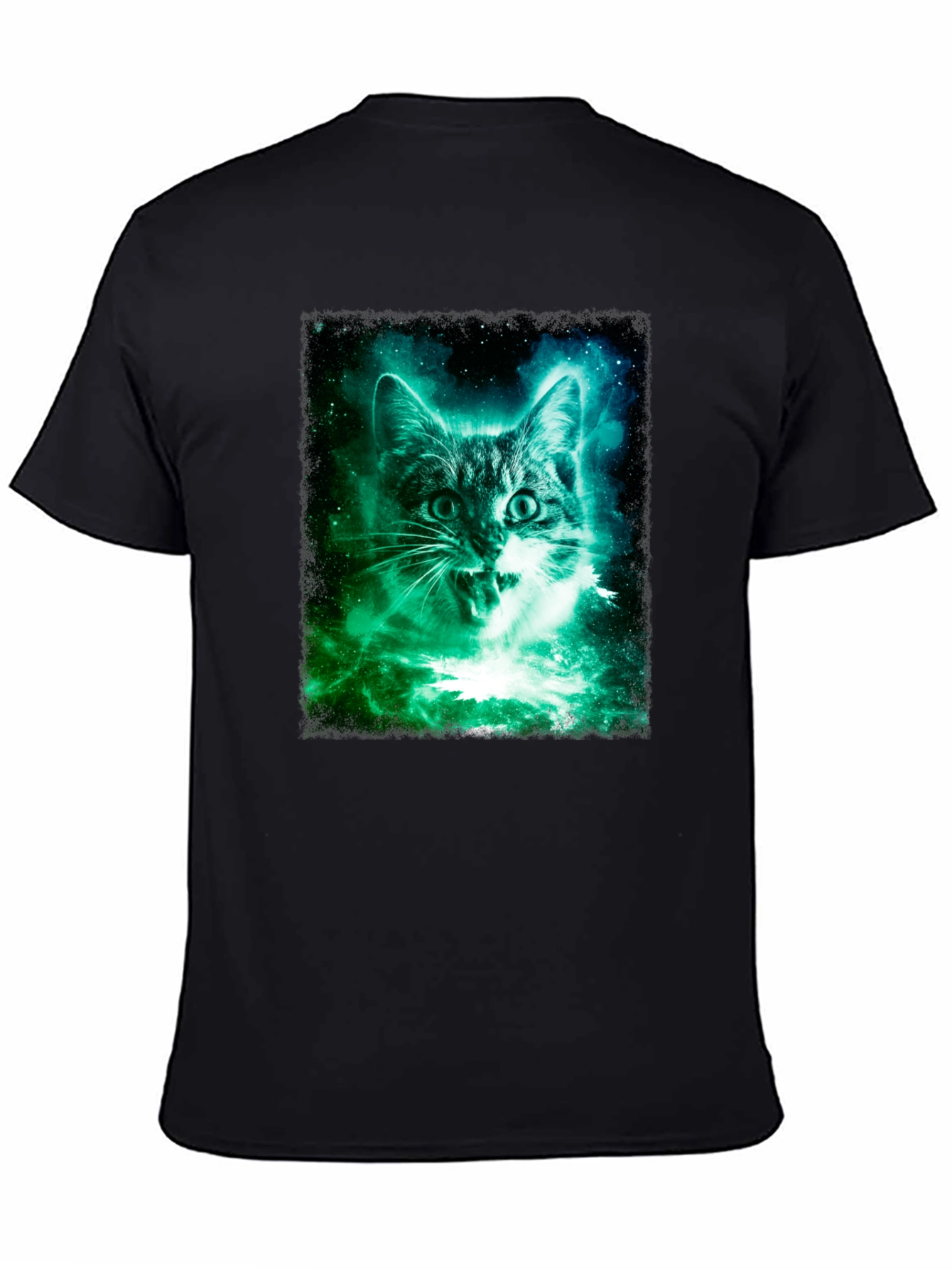 Galaxy Cat Graphic Tee - Mens Black T-Shirt