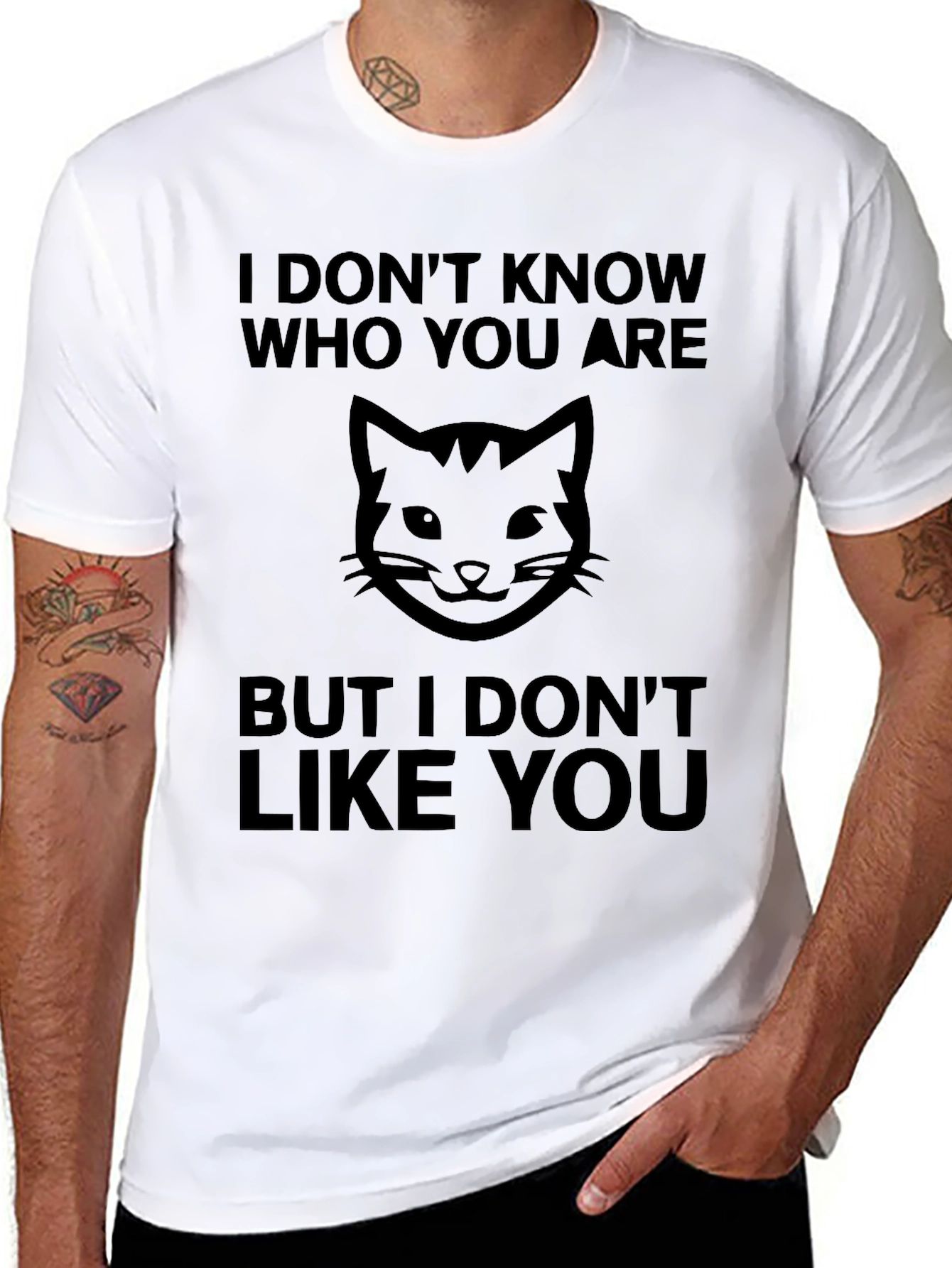 Funny Cat Graphic T-Shirt - I Dont Like You