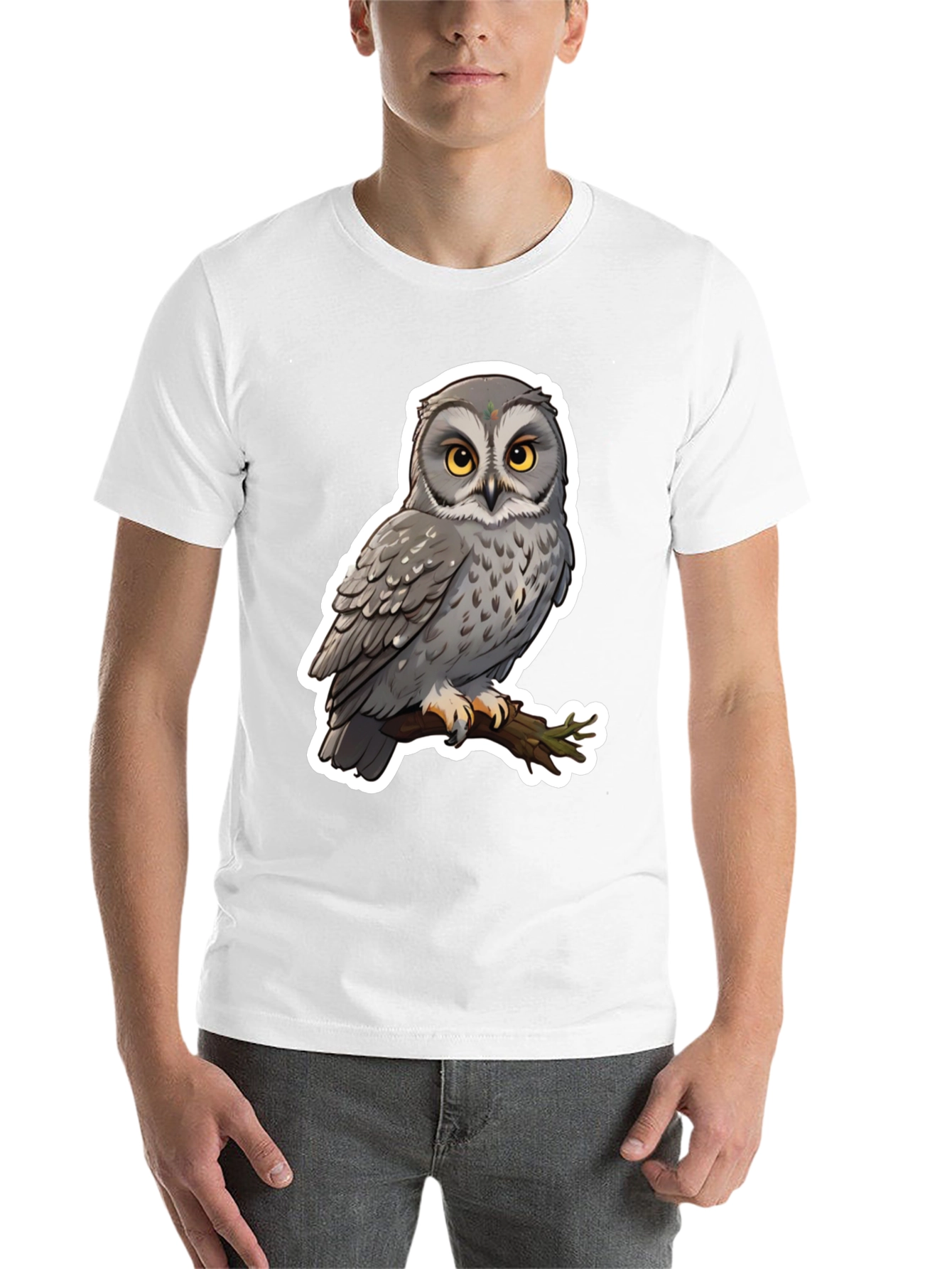 Owl Graphic Print Black T-Shirt