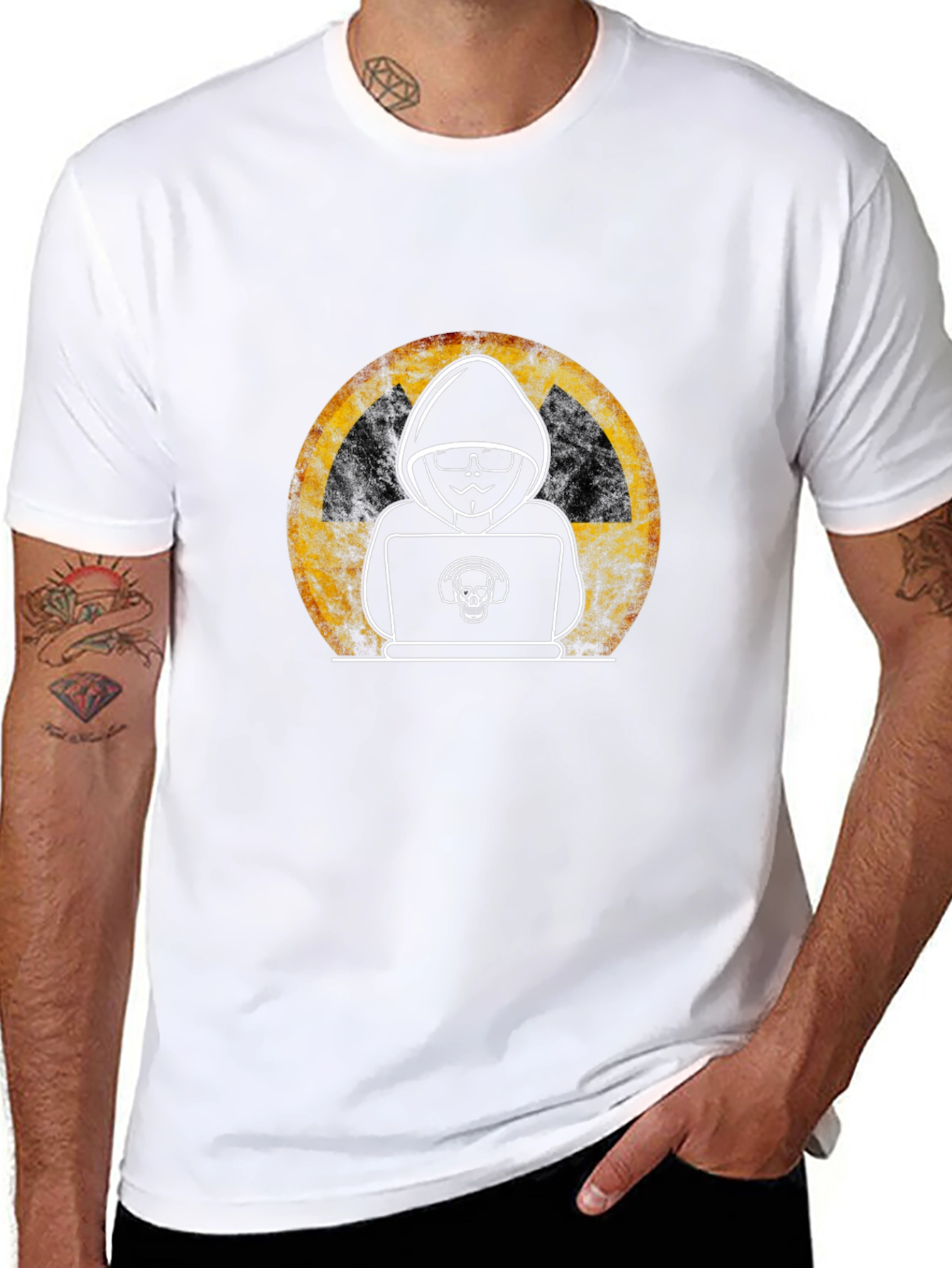Hacker Graphic T-Shirt - Radioactive Symbol