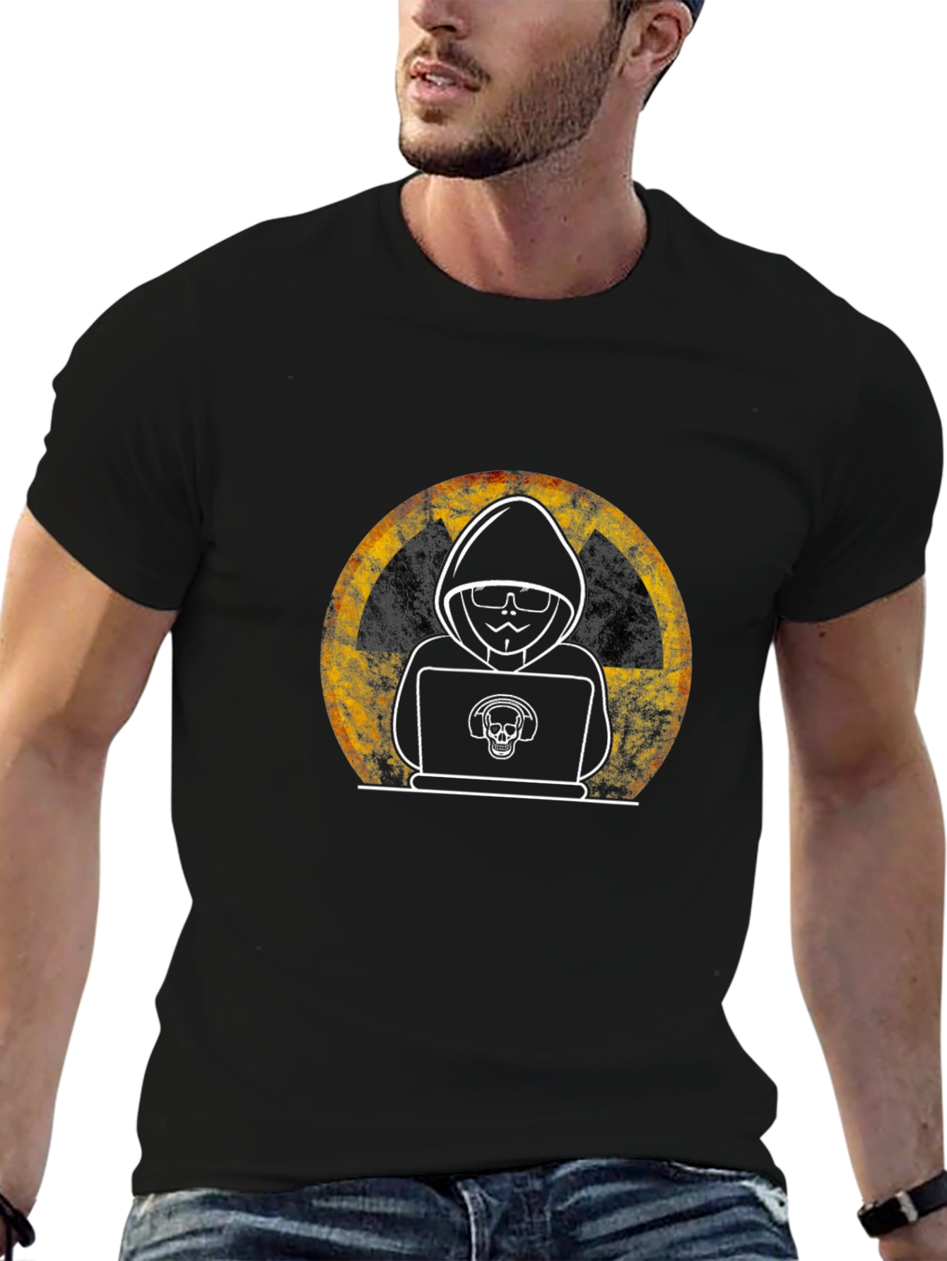 Hacker Graphic T-Shirt - Radioactive Symbol