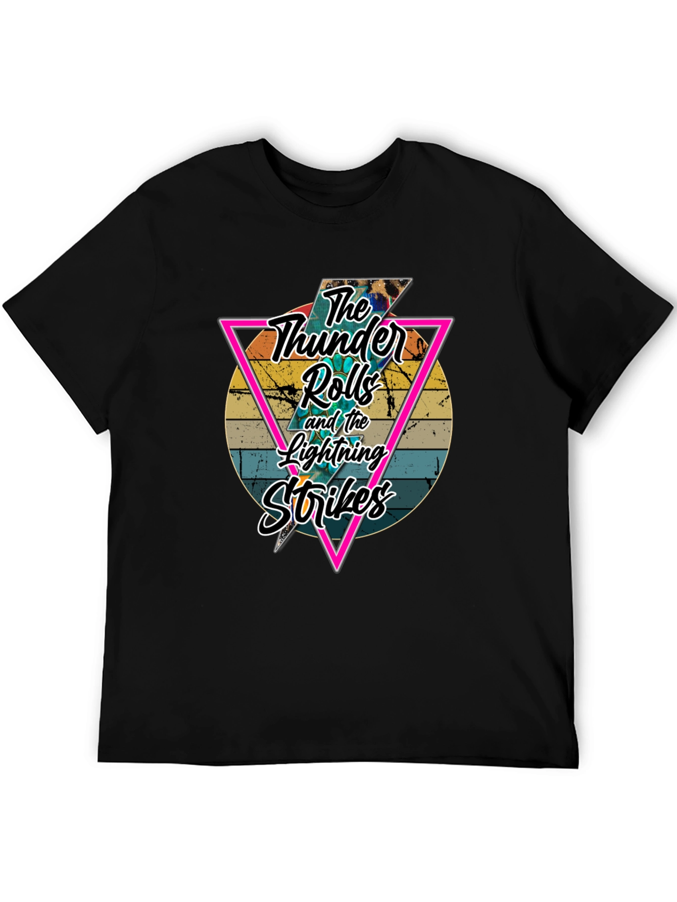 The Thunder Rolls Lightning Strikes Black T-Shirt