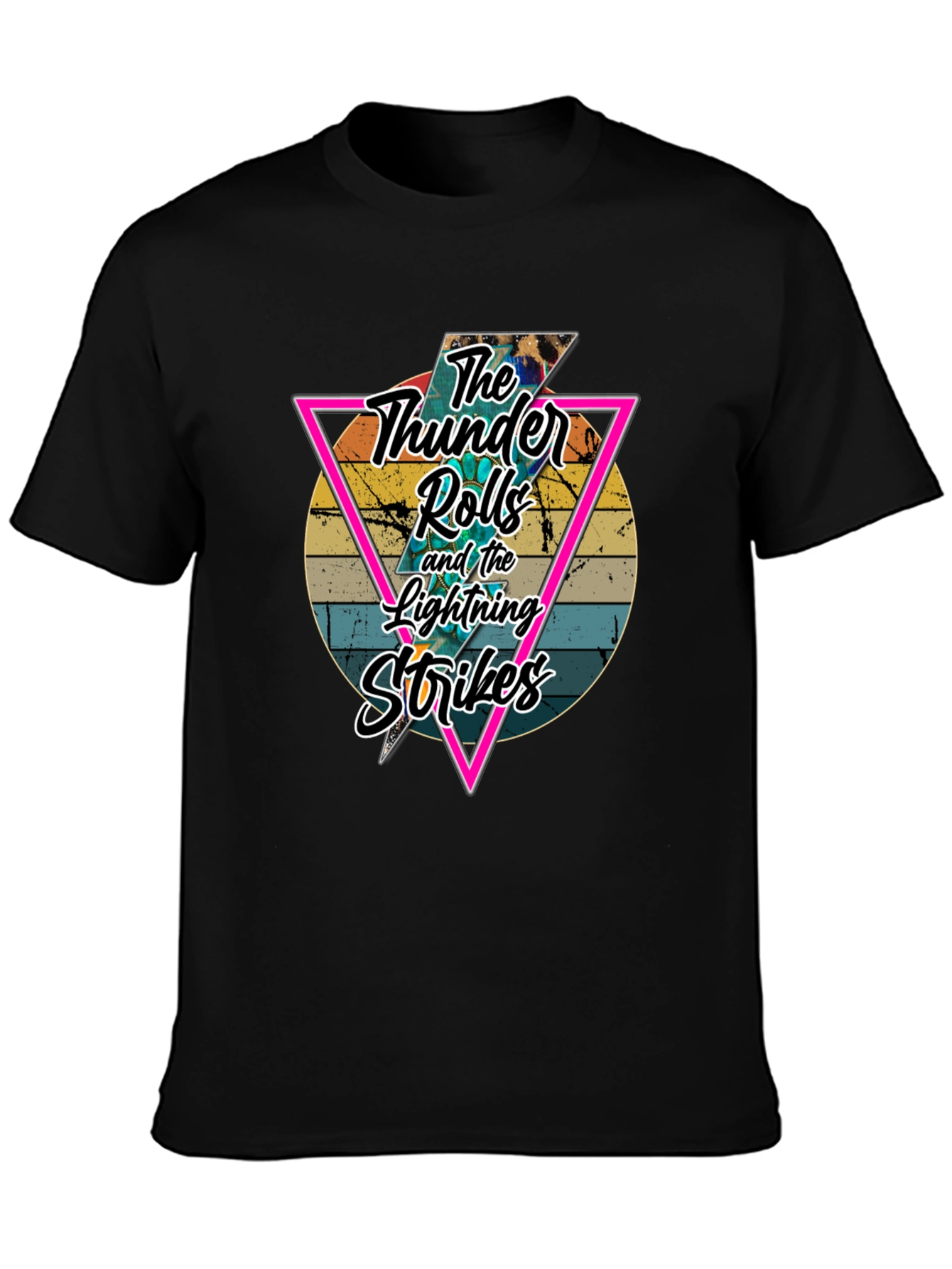 The Thunder Rolls Lightning Strikes Black T-Shirt
