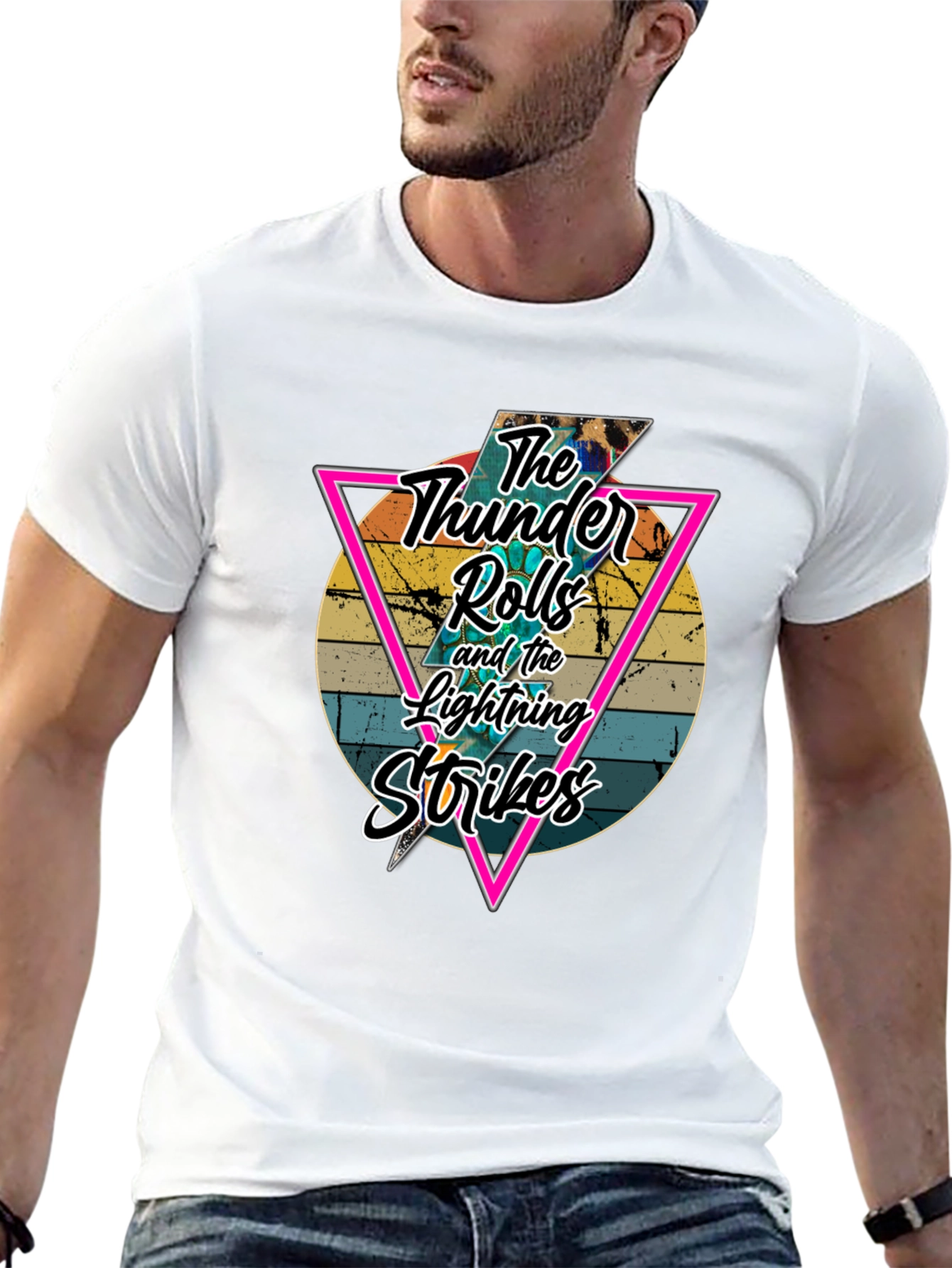 The Thunder Rolls Lightning Strikes Black T-Shirt