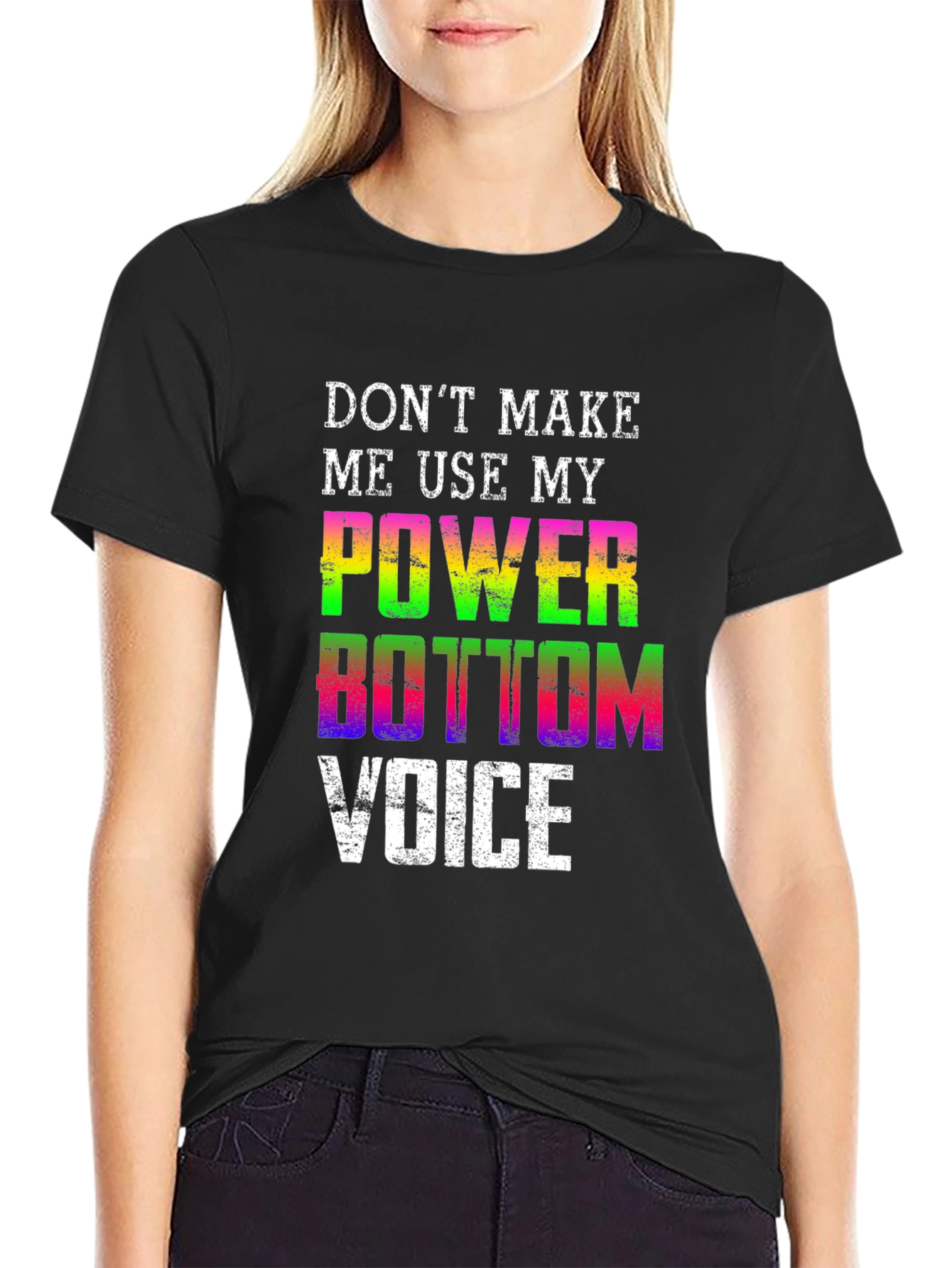 Power Bottom Voice Black T-Shirt