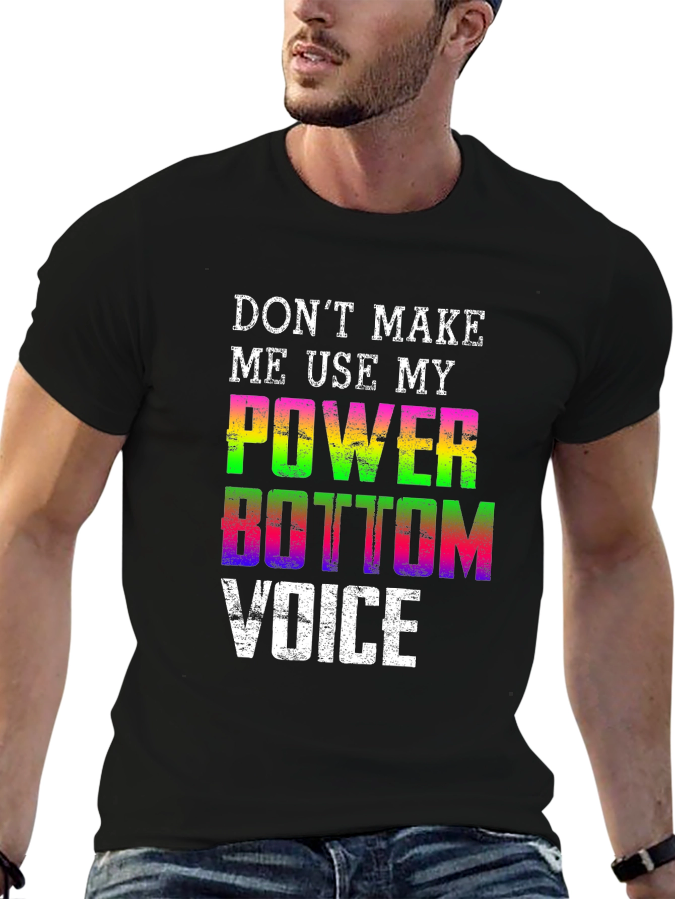 Power Bottom Voice Black T-Shirt