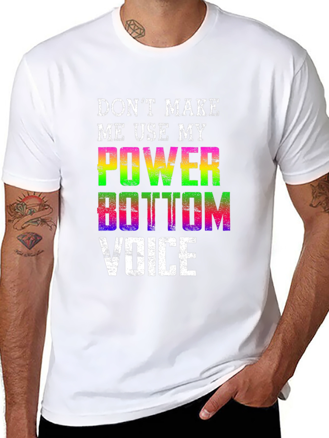 Power Bottom Voice Black T-Shirt