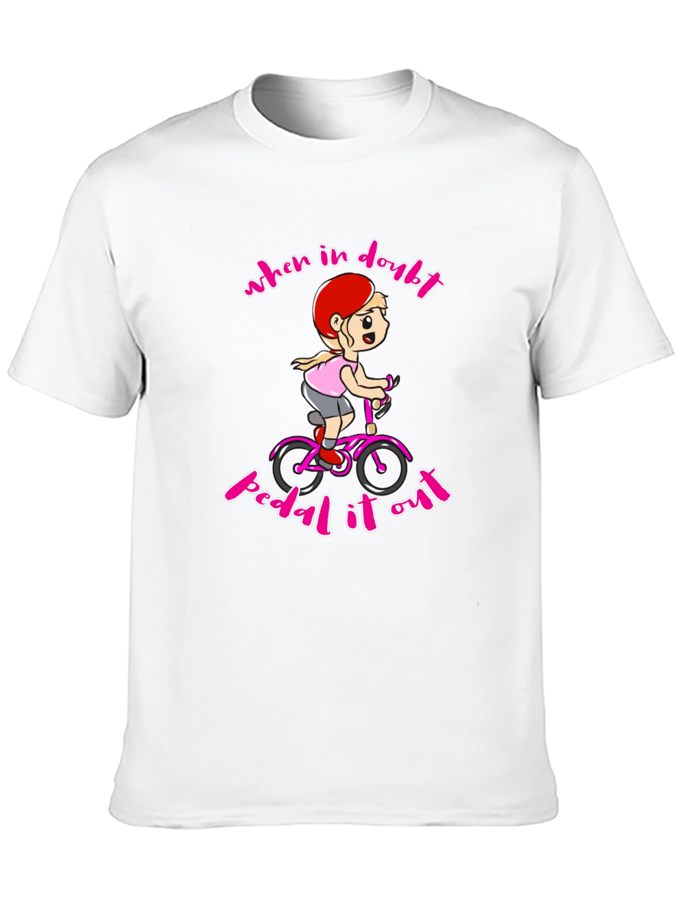 When In Doubt Pedal It Out Black T-Shirt