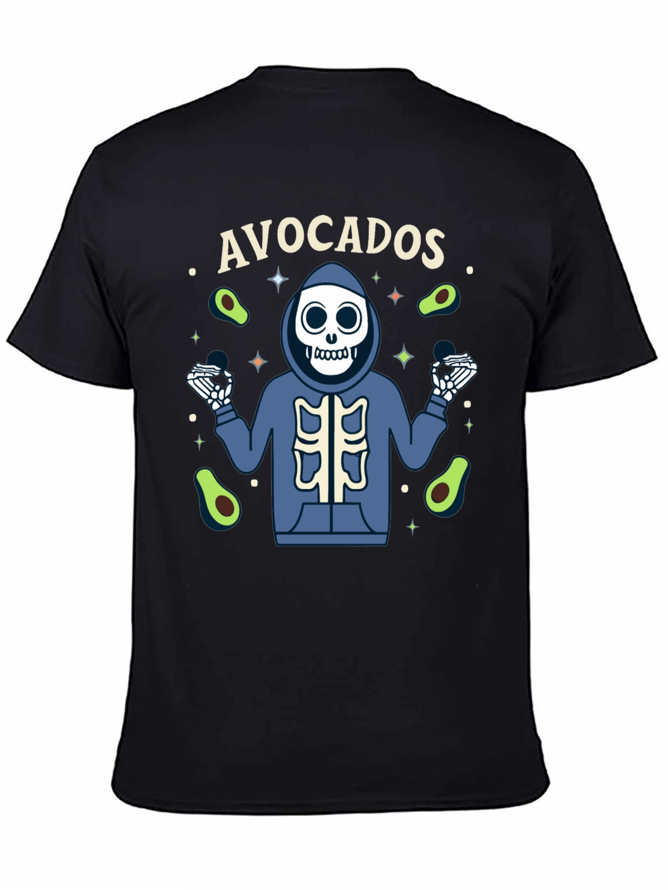 Avocado Skeleton Graphic T-Shirt - Trendy Tee