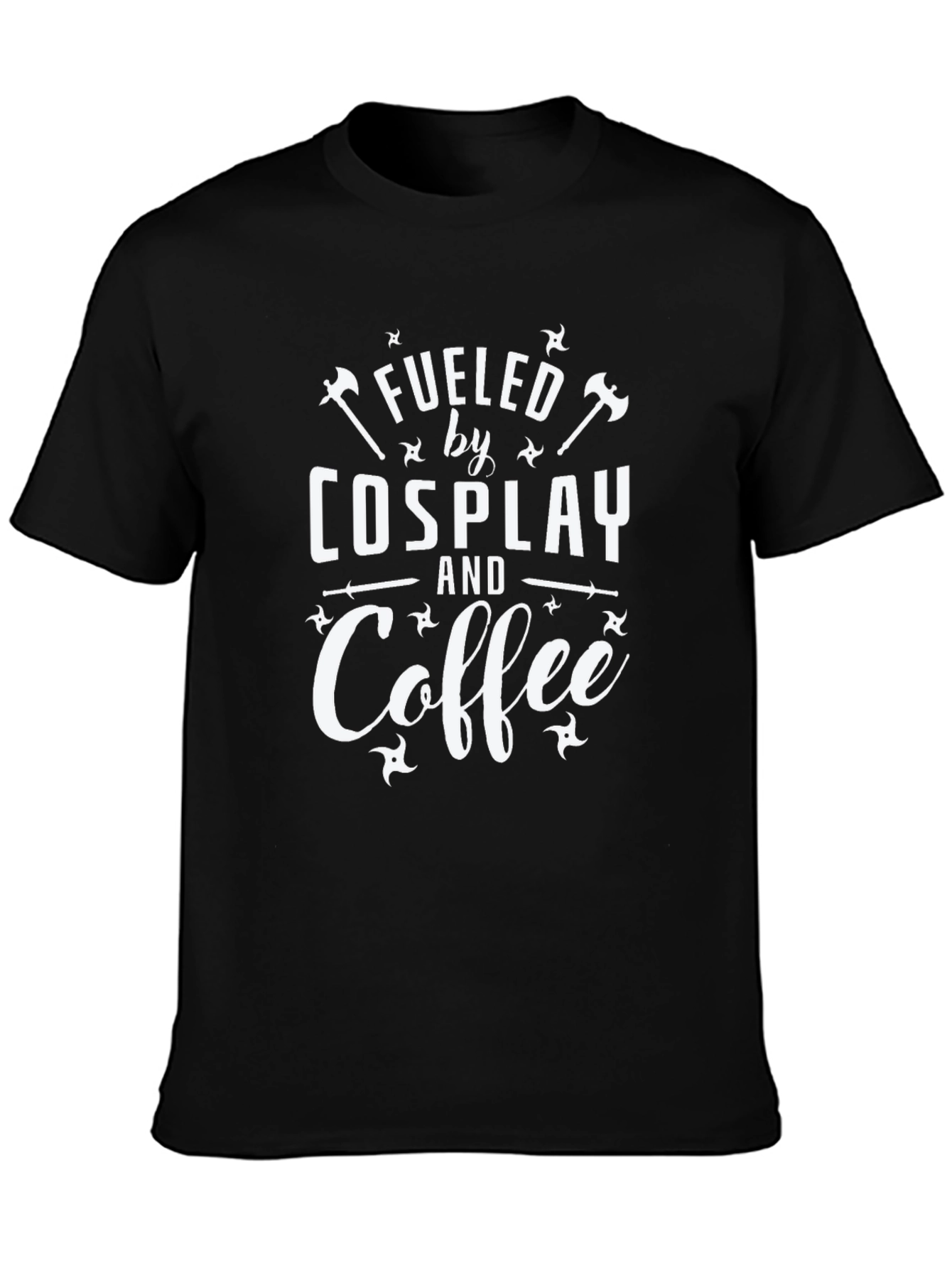 Fueled by Cosplay and Coffee Black T-Shirt