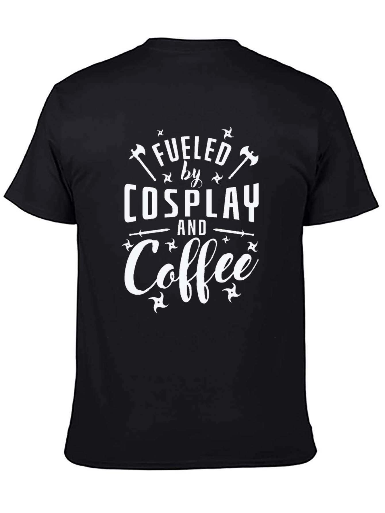 Fueled by Cosplay and Coffee Black T-Shirt