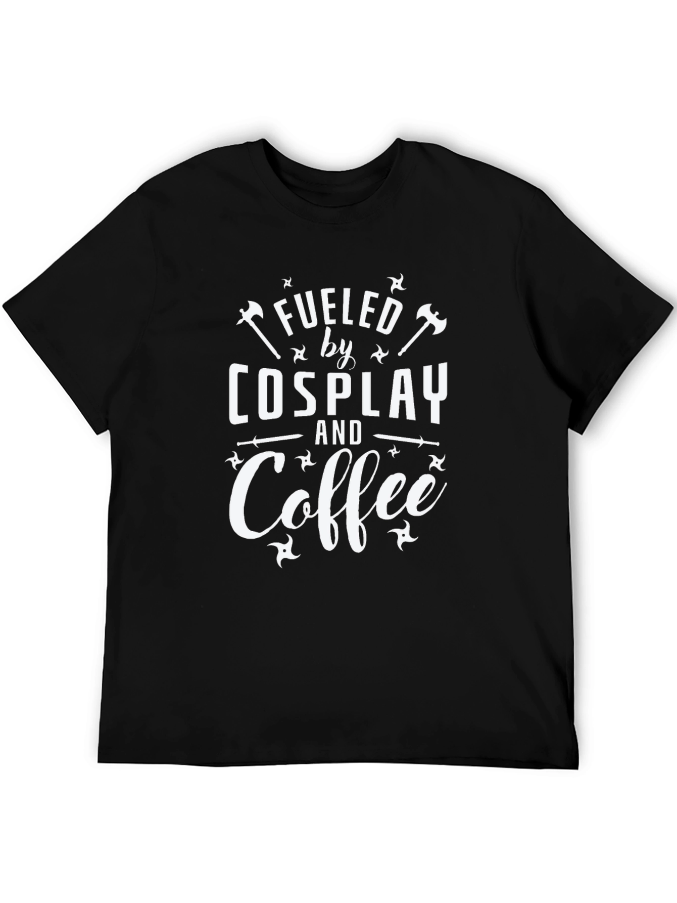 Fueled by Cosplay and Coffee Black T-Shirt