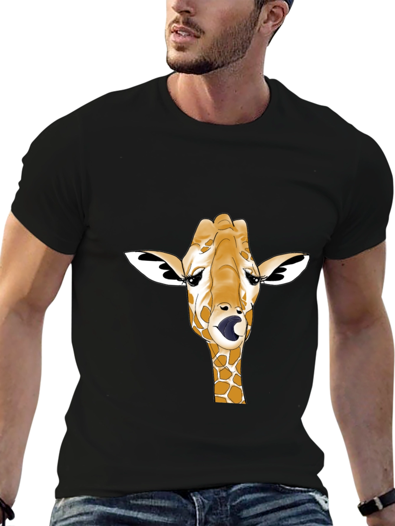 Giraffe Tongue T-Shirt - Funny Animal Tee