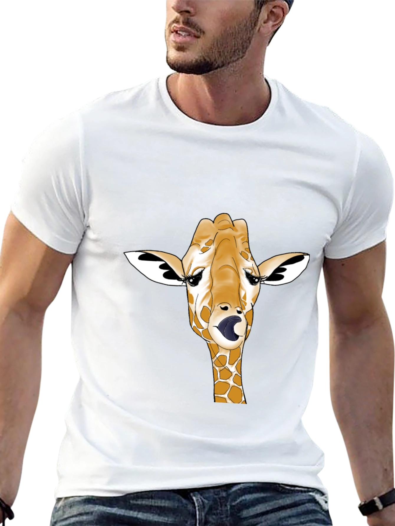 Giraffe Tongue T-Shirt - Funny Animal Tee