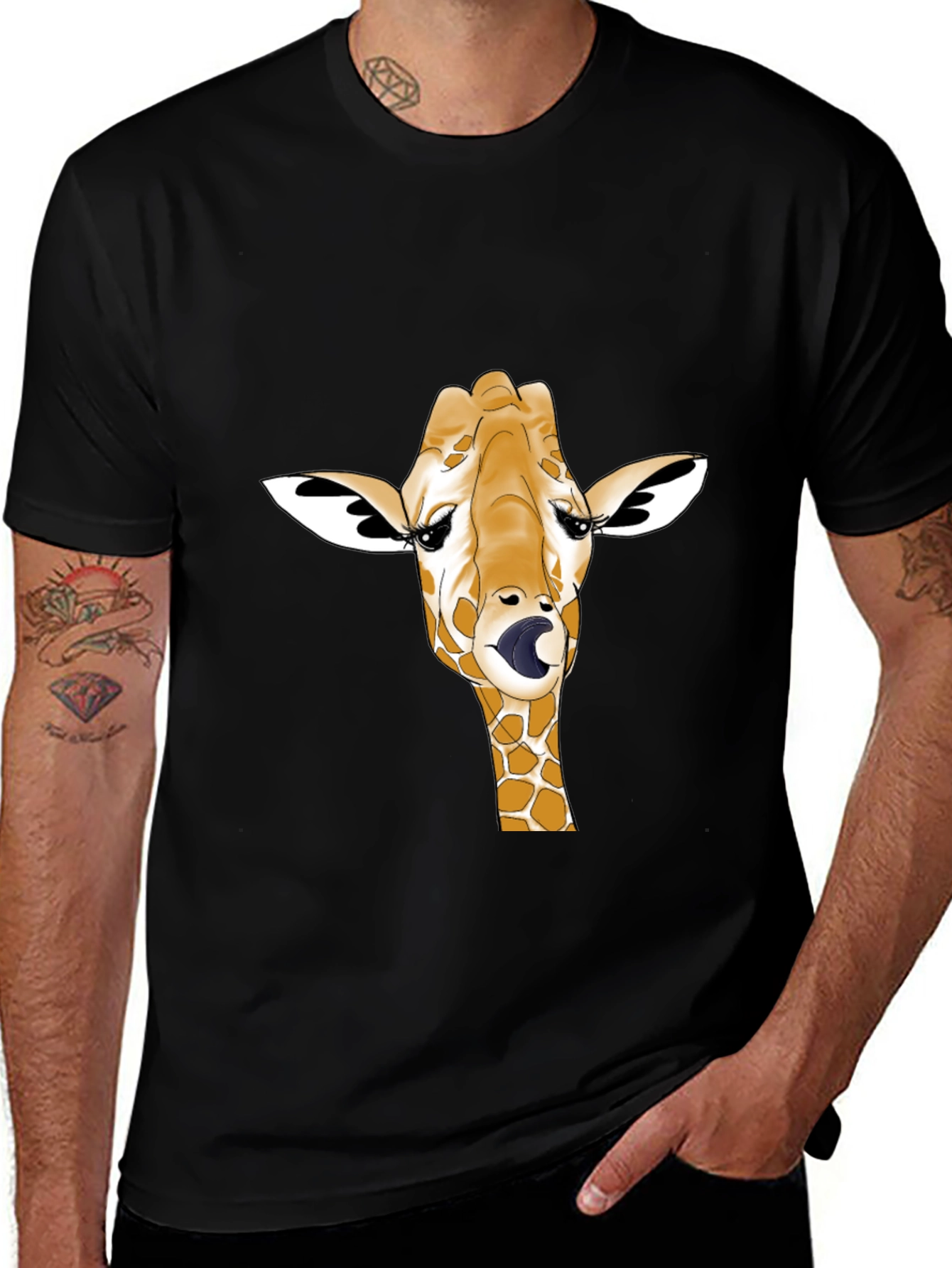 Giraffe Tongue T-Shirt - Funny Animal Tee