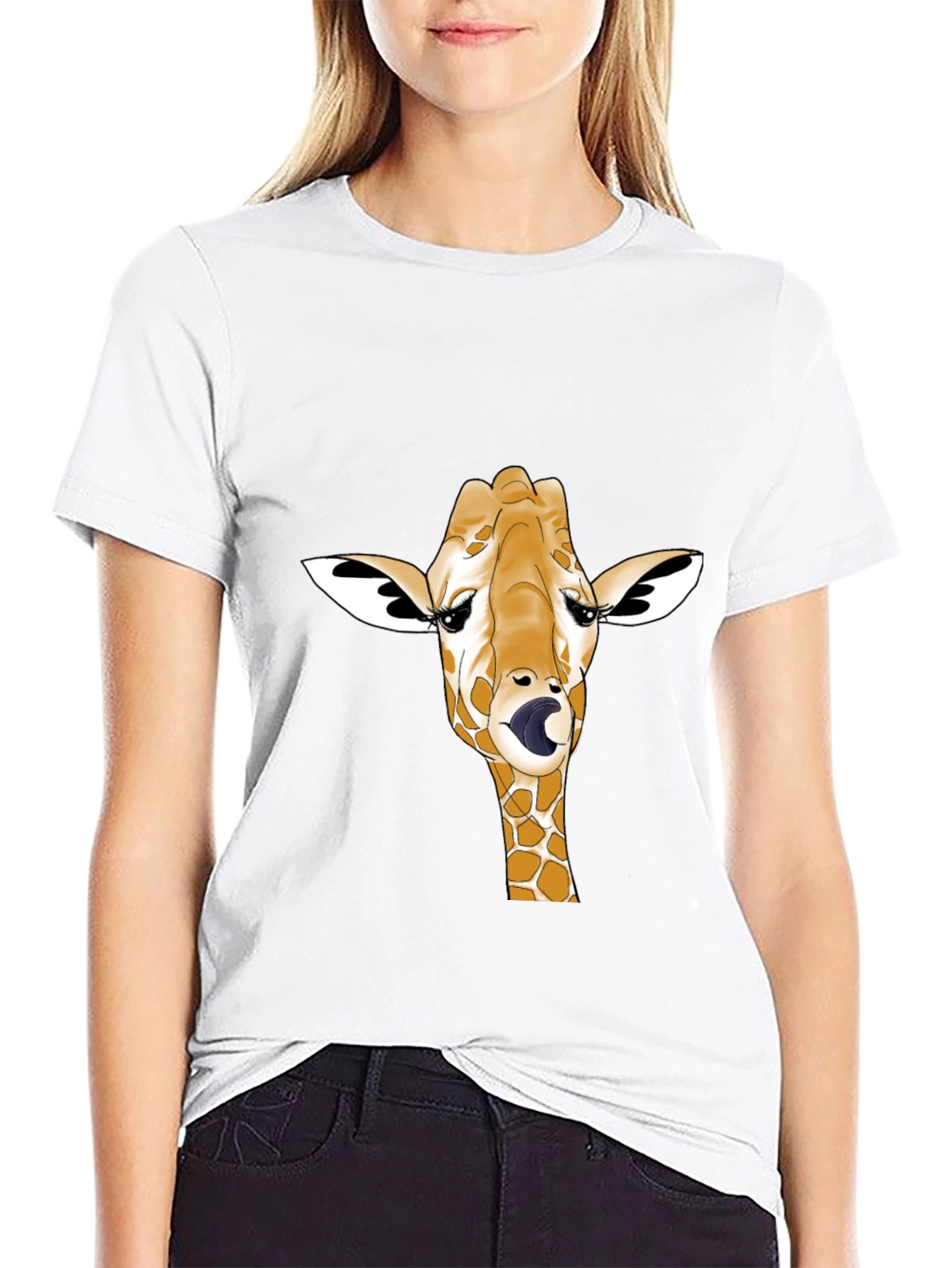 Giraffe Tongue T-Shirt - Funny Animal Tee
