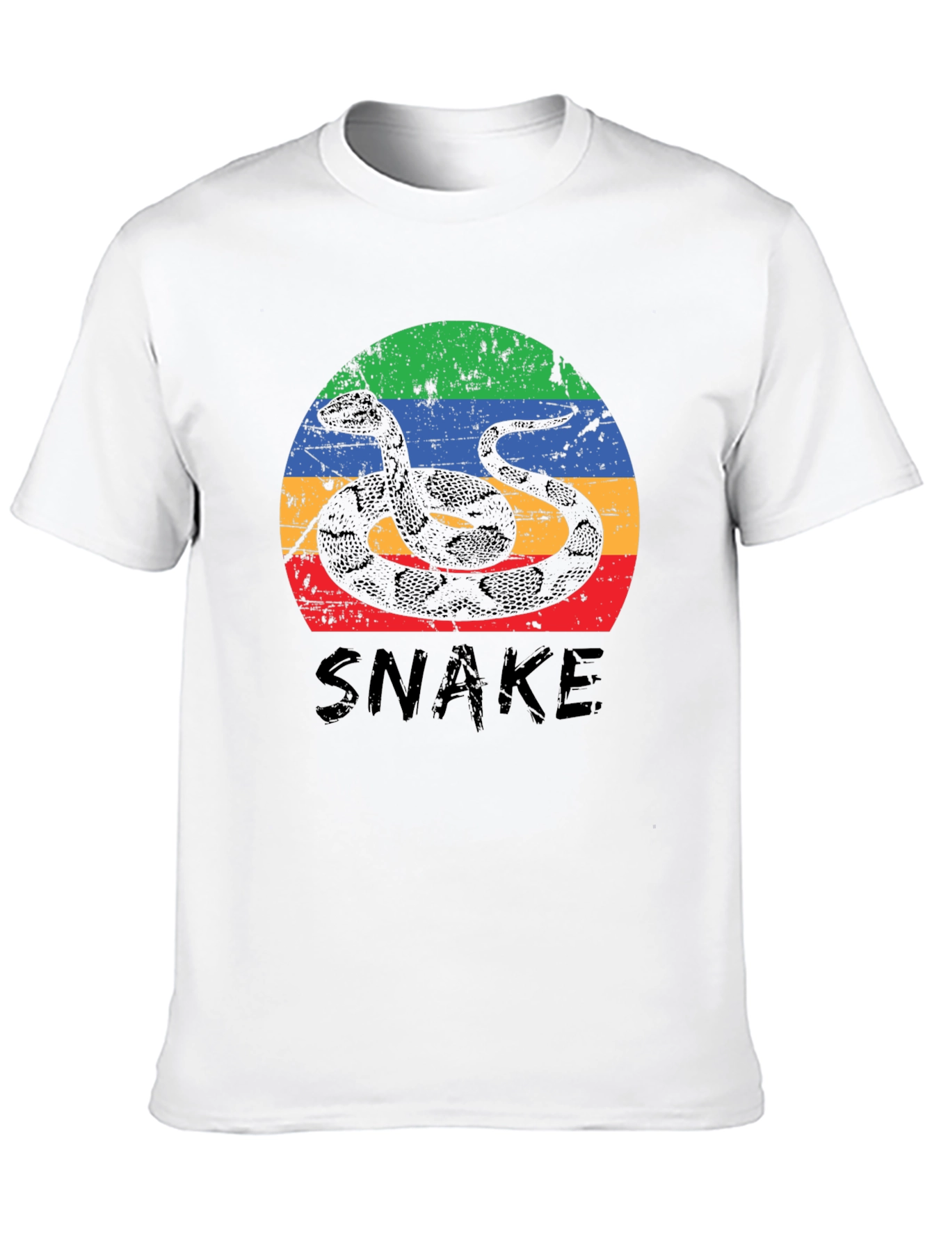 Retro Snake Graphic T-Shirt - Black