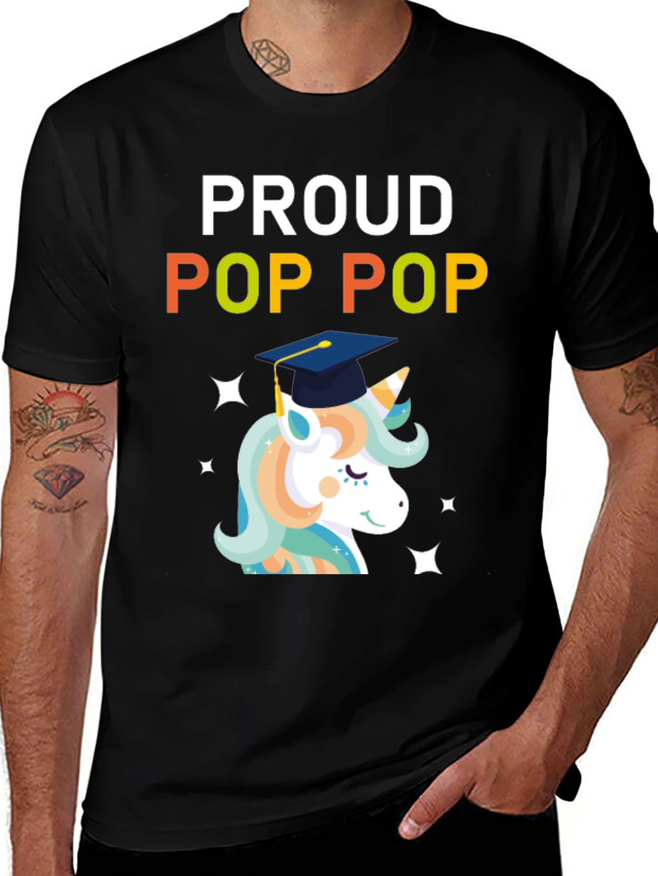 Proud Pop Pop Unicorn Graduation T-Shirt