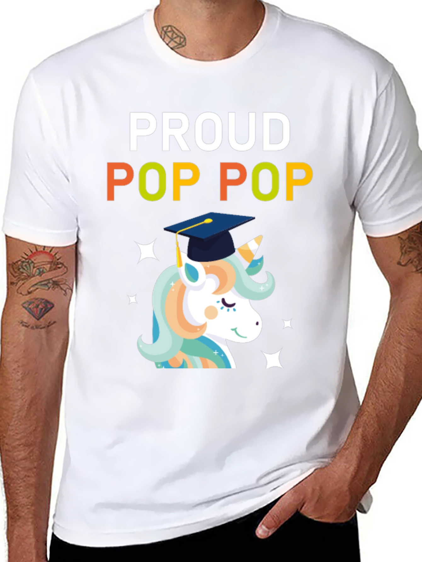 Proud Pop Pop Unicorn Graduation T-Shirt