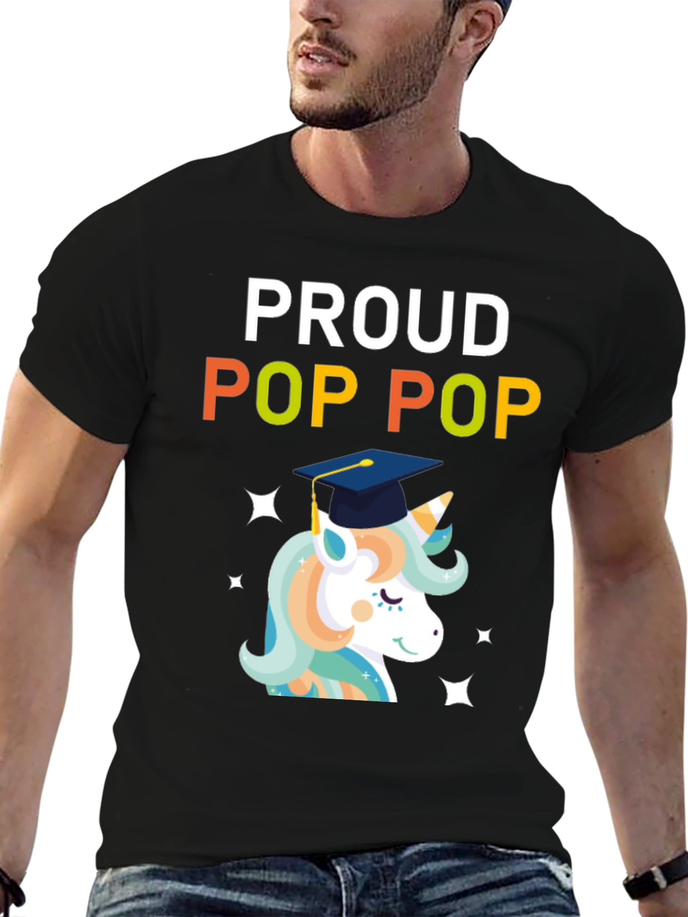 Proud Pop Pop Unicorn Graduation T-Shirt