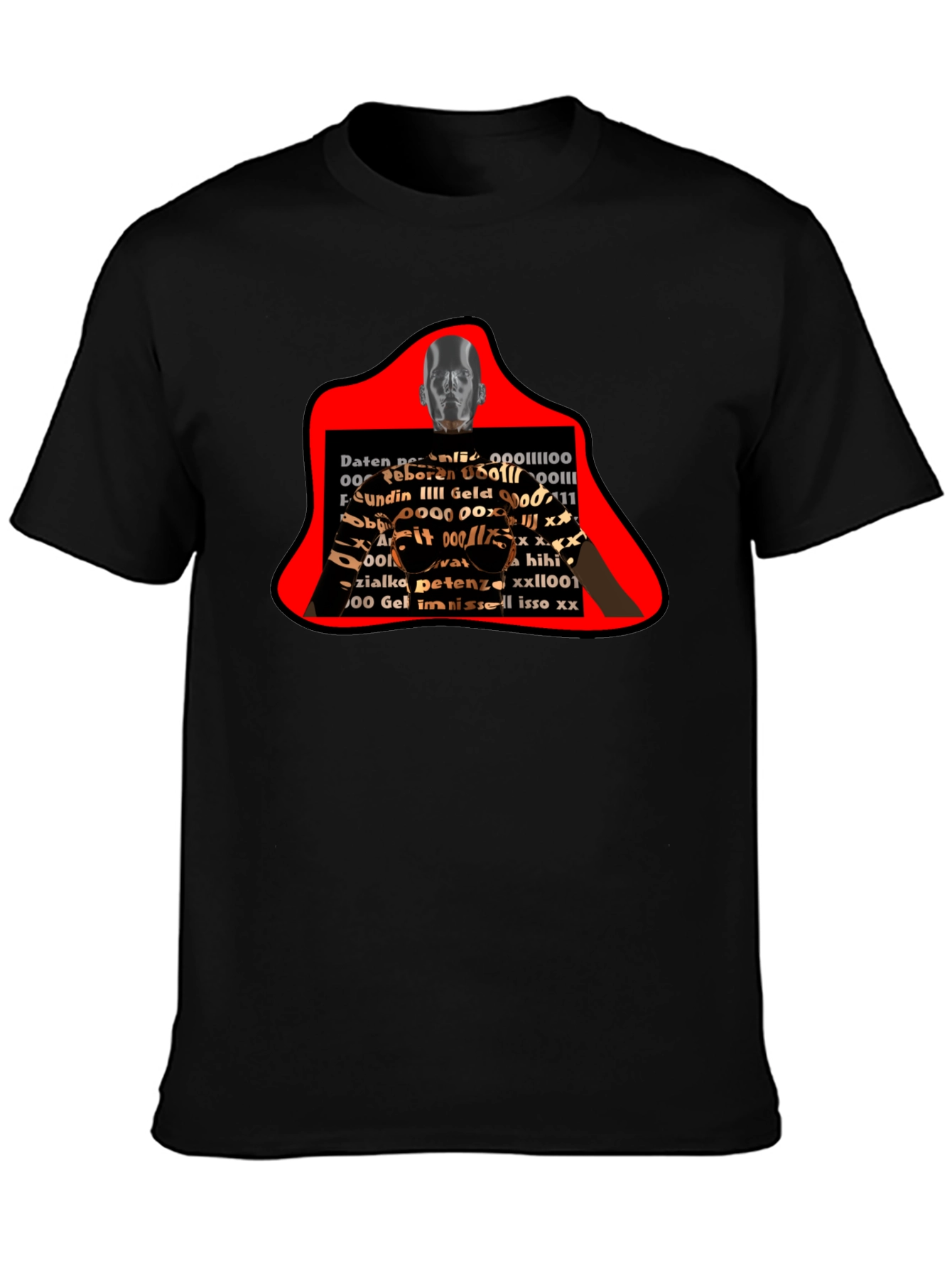 Abstract Graphic Print T-Shirt - Black