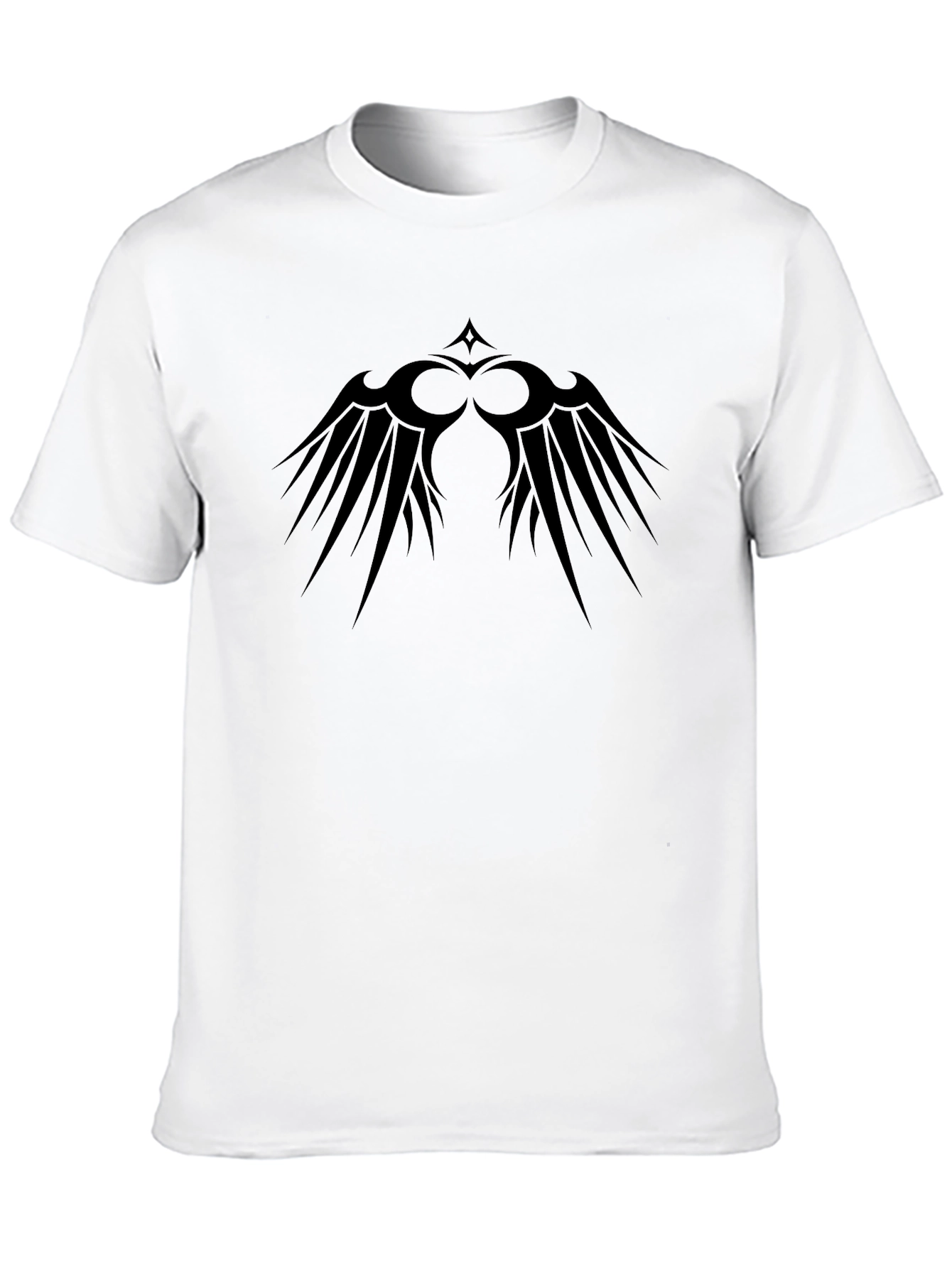 Black Graphic Tee - Tribal Wings Design