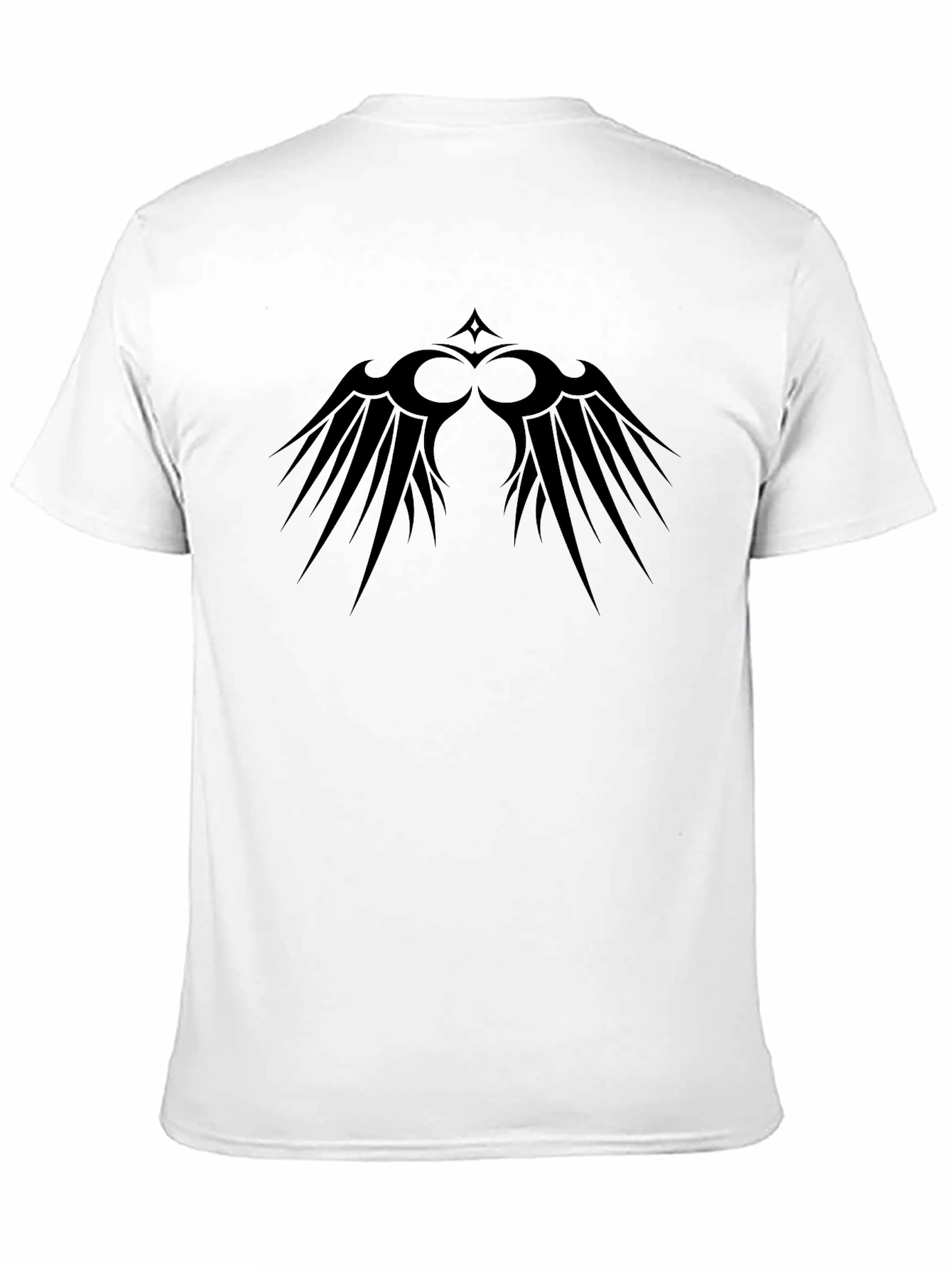 Black Graphic Tee - Tribal Wings Design