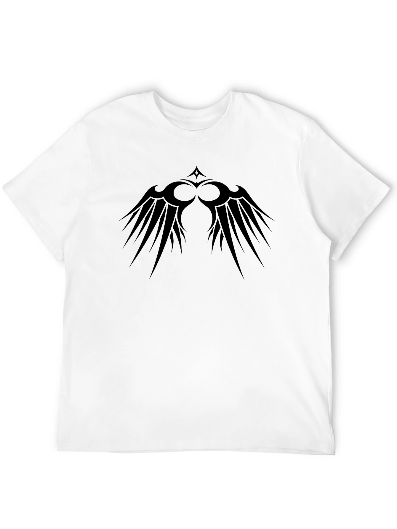 Black Graphic Tee - Tribal Wings Design