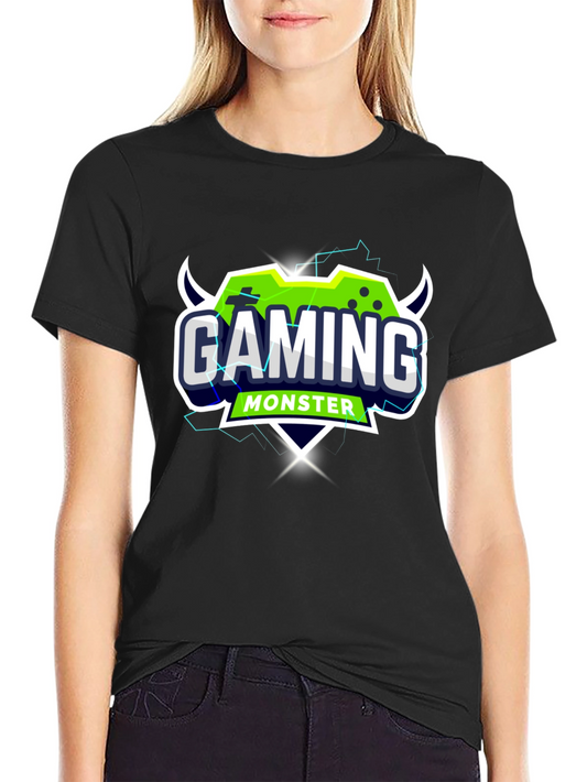 Gaming Monster Graphic Black T-Shirt