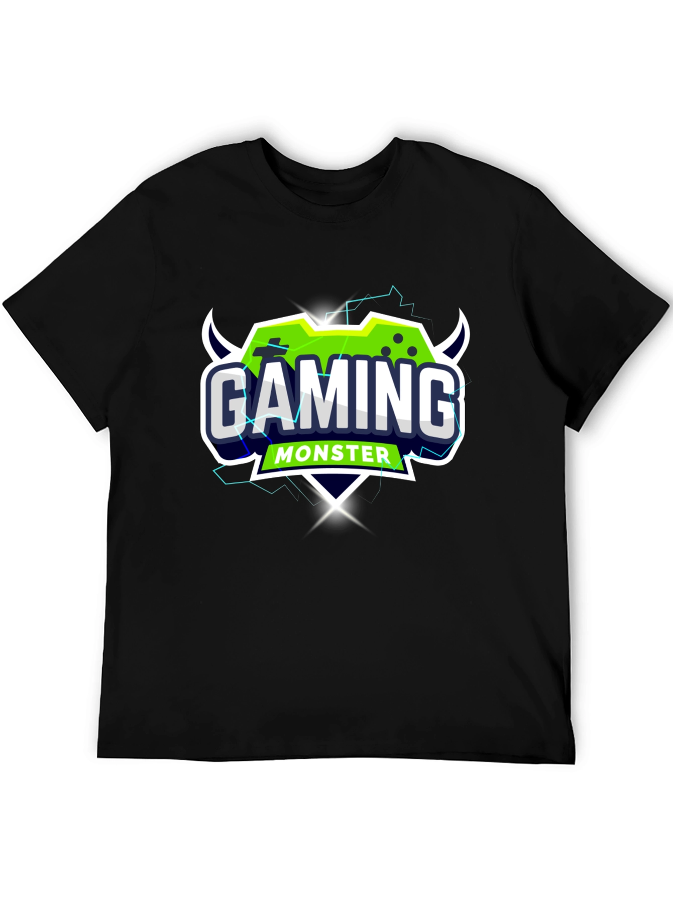 Gaming Monster Graphic Black T-Shirt