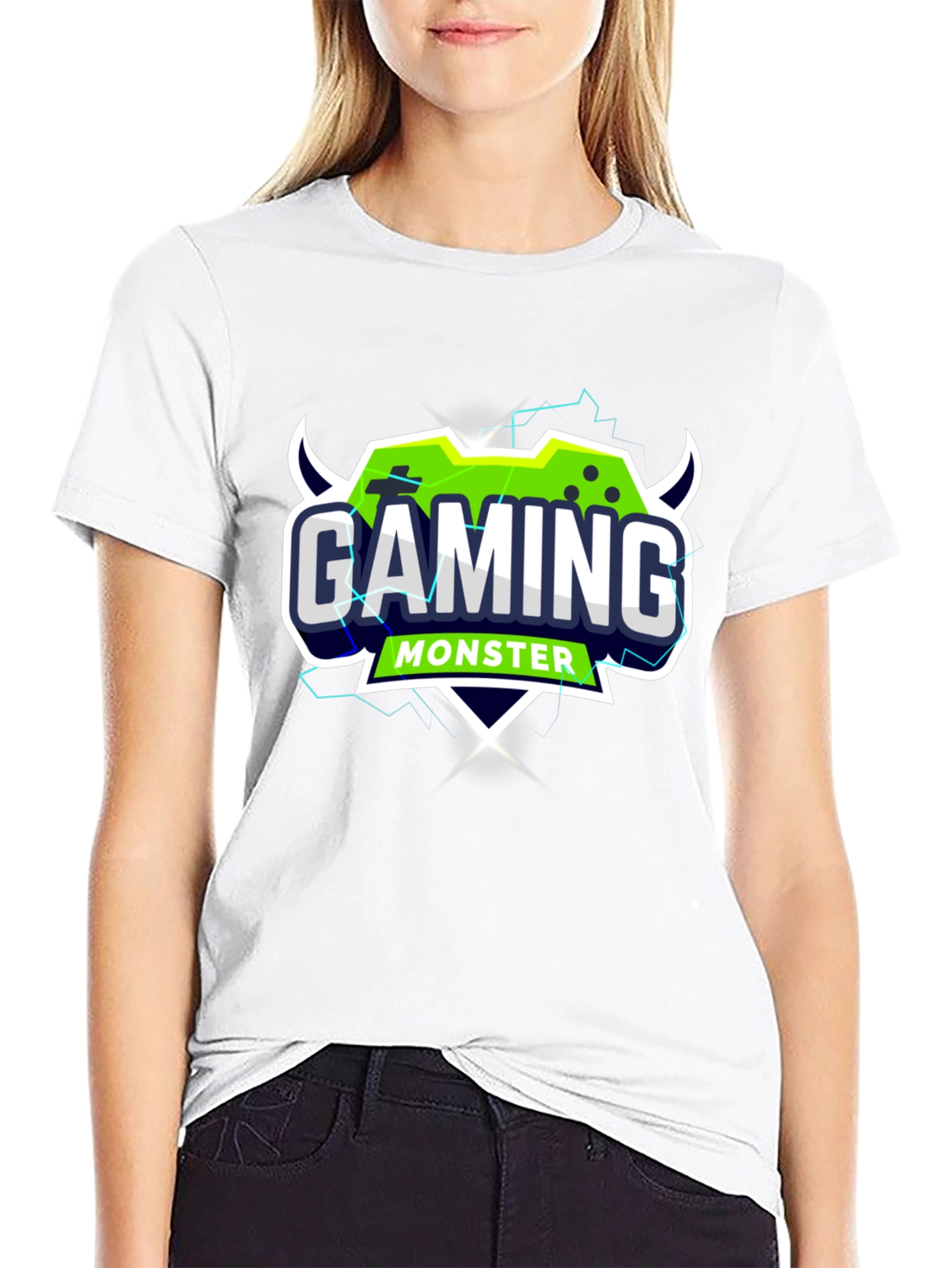 Gaming Monster Graphic Black T-Shirt