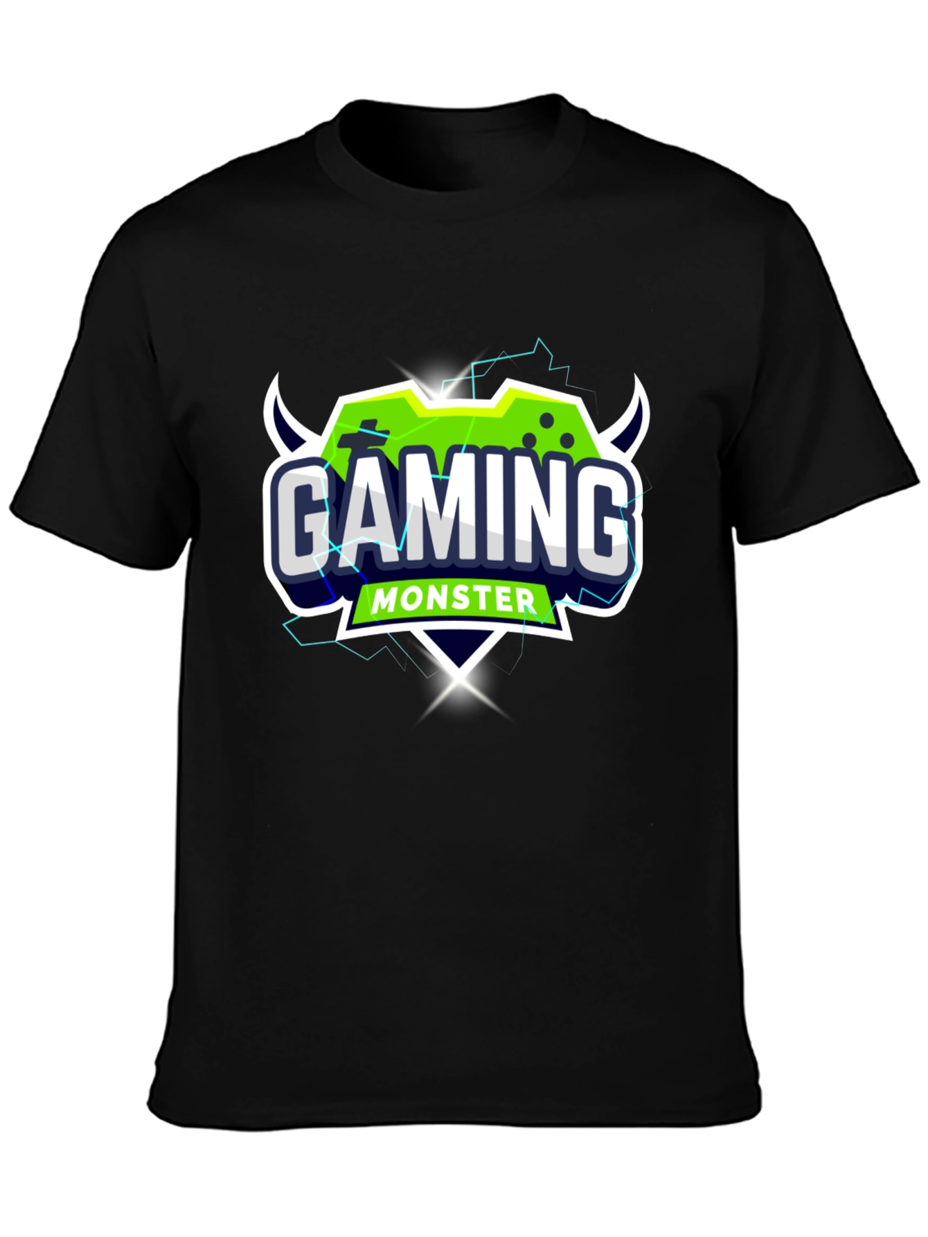 Gaming Monster Graphic Black T-Shirt
