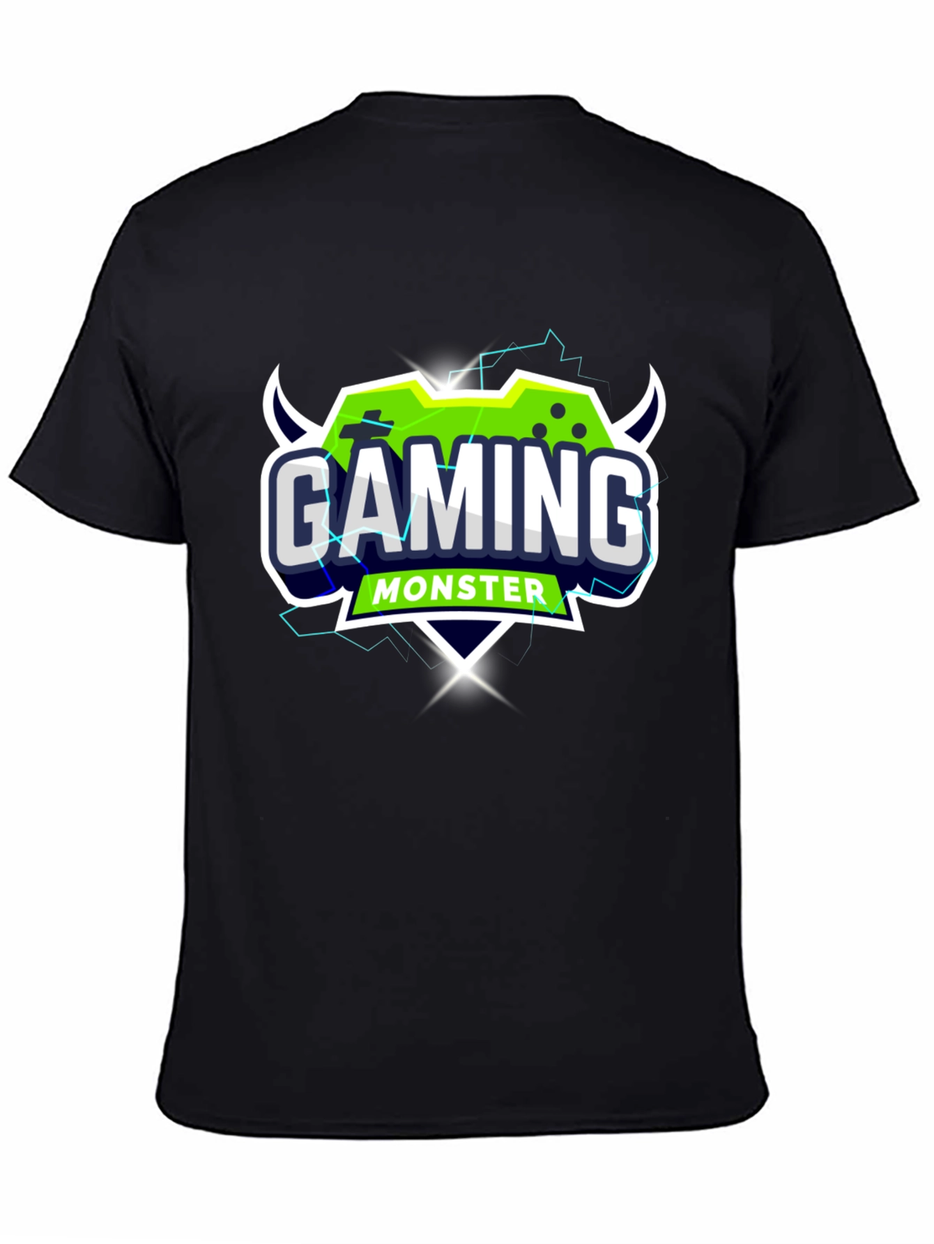 Gaming Monster Graphic Black T-Shirt